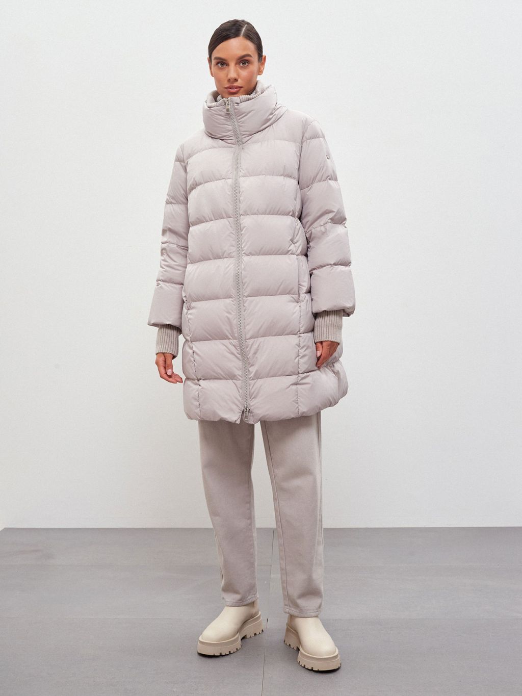 Conso/WDM 220509 - cold grey Пуховое Полупальто