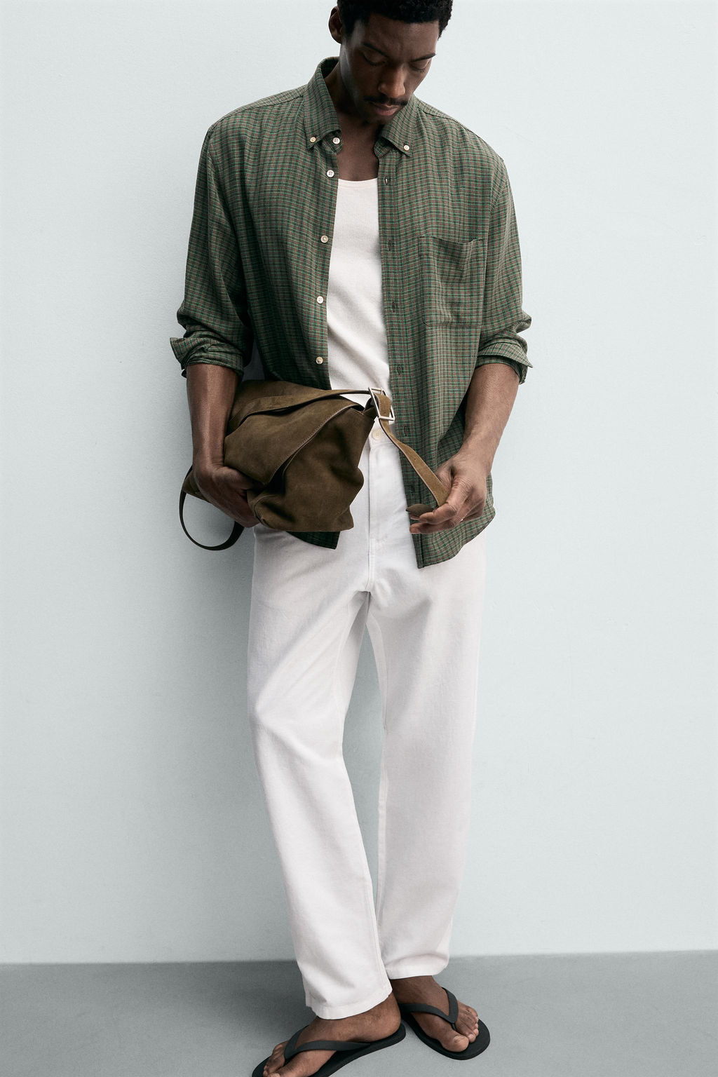 PANTAL?N FLUIDO STRAIGHT FIT / Blanco - Zara фото 5