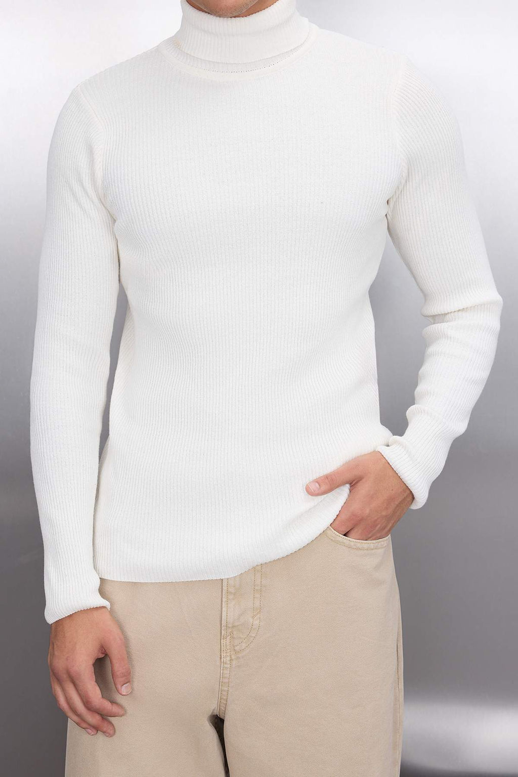 TRENDYOL MAN Lacivert Slim Fit Pamuklu Bal?kc? Yaka Fitilli Orgu Kazak TMNAW20MG0031 - Trendyolmilla фото 101