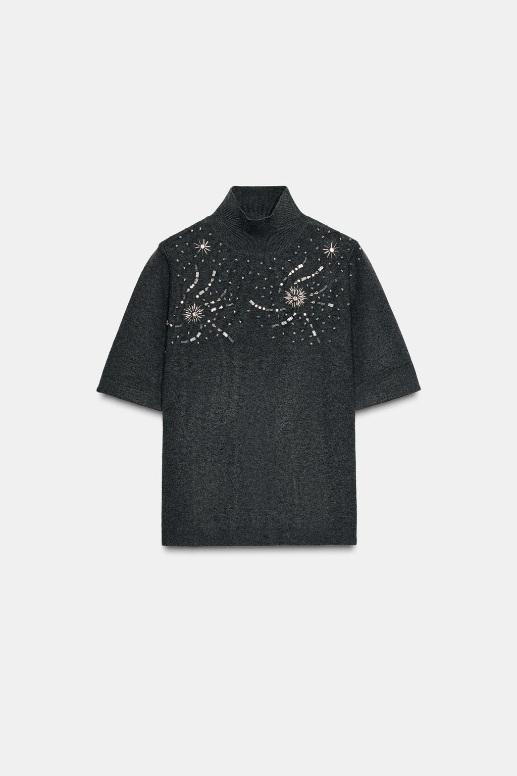 SHORT SLEEVE BEADED KNIT JUMPER - Zara фото 4