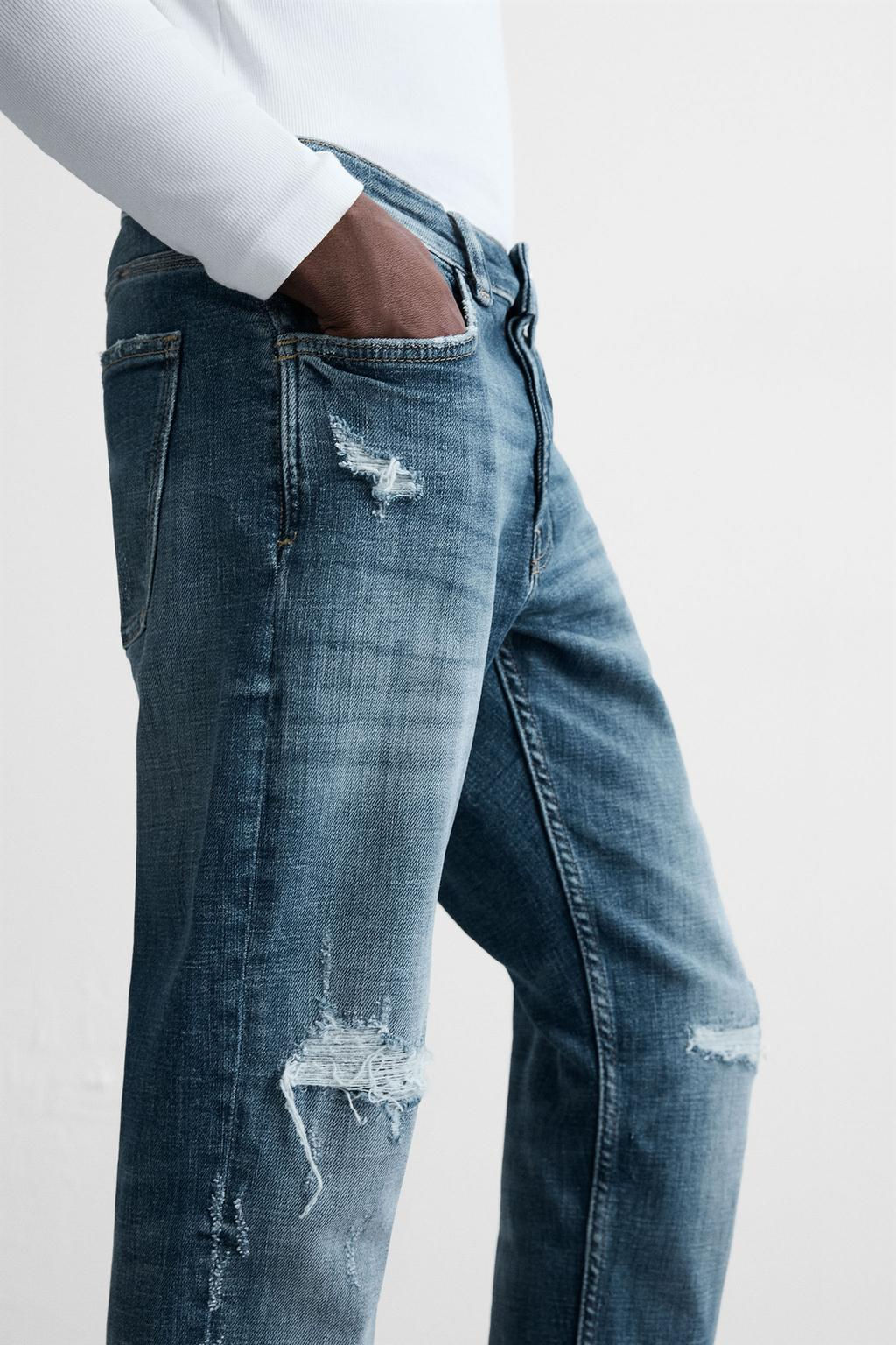 RIPPED SKINNY FIT JEANS - Zara фото 5