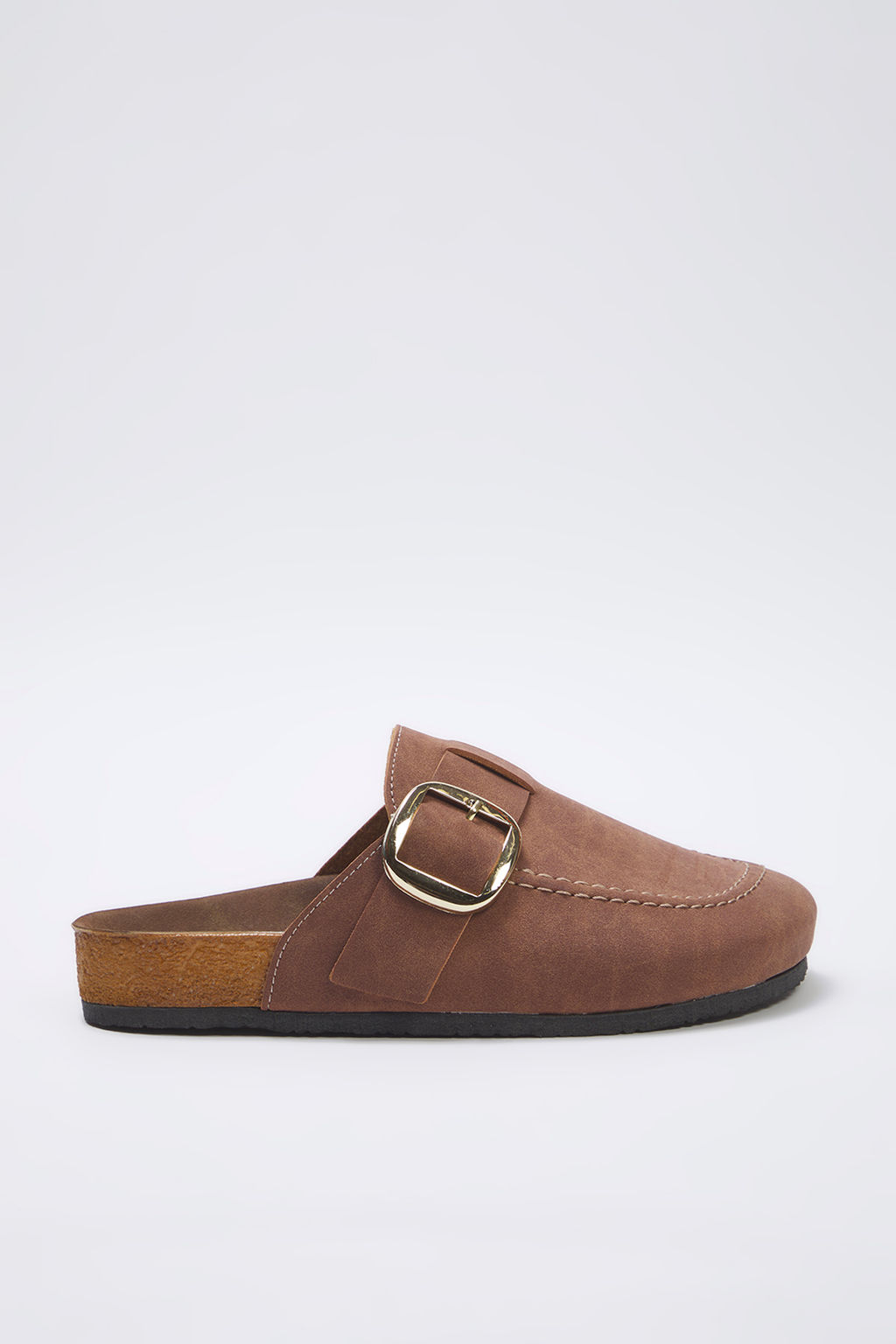 Ac?k Kahverengi Onu Kapal? Kemer Tokal? Kare Burun Duz Kad?n Sabo Terlik TAKSS25TE00000