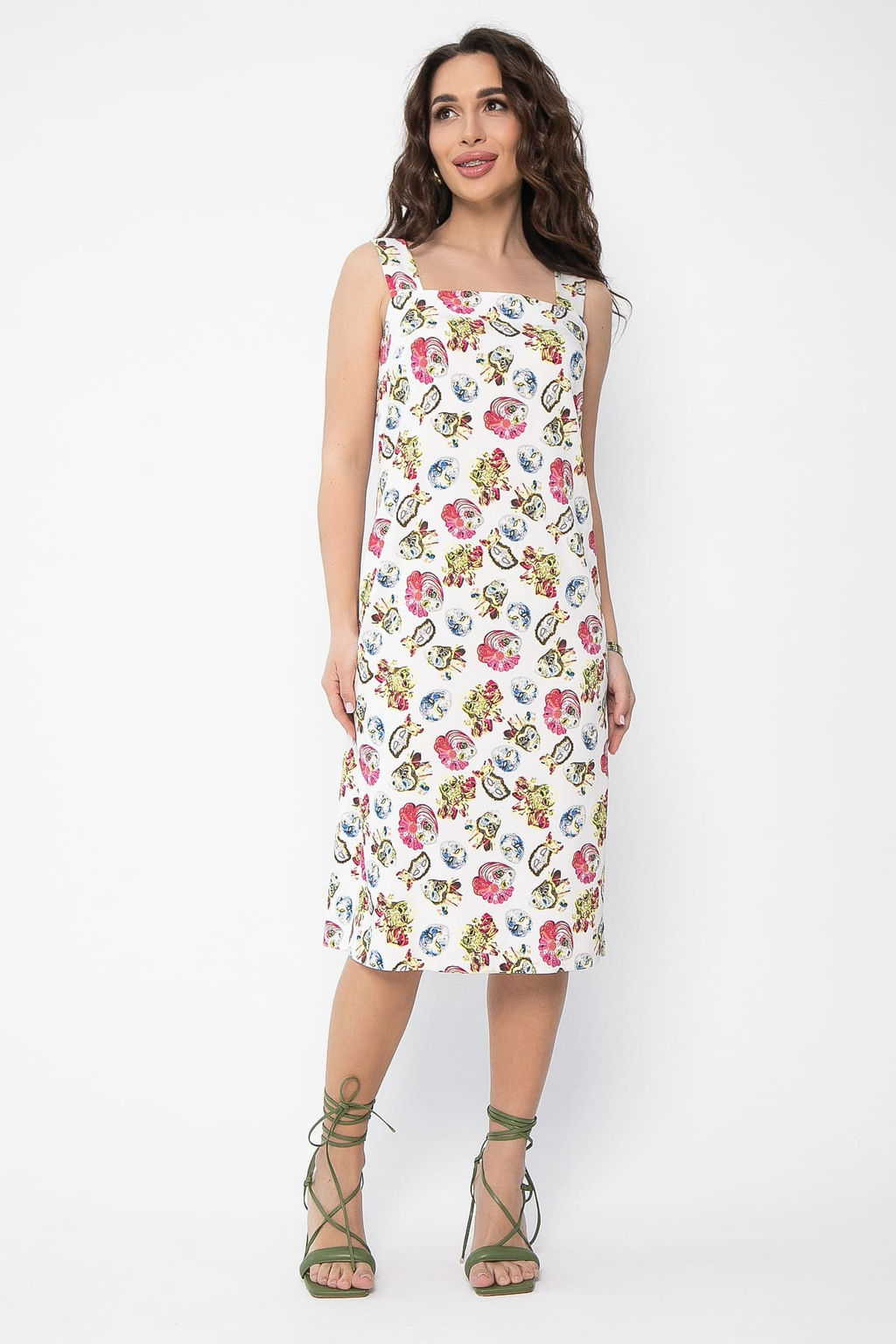 Платье Цветочные узоры (белое) П13504-30М