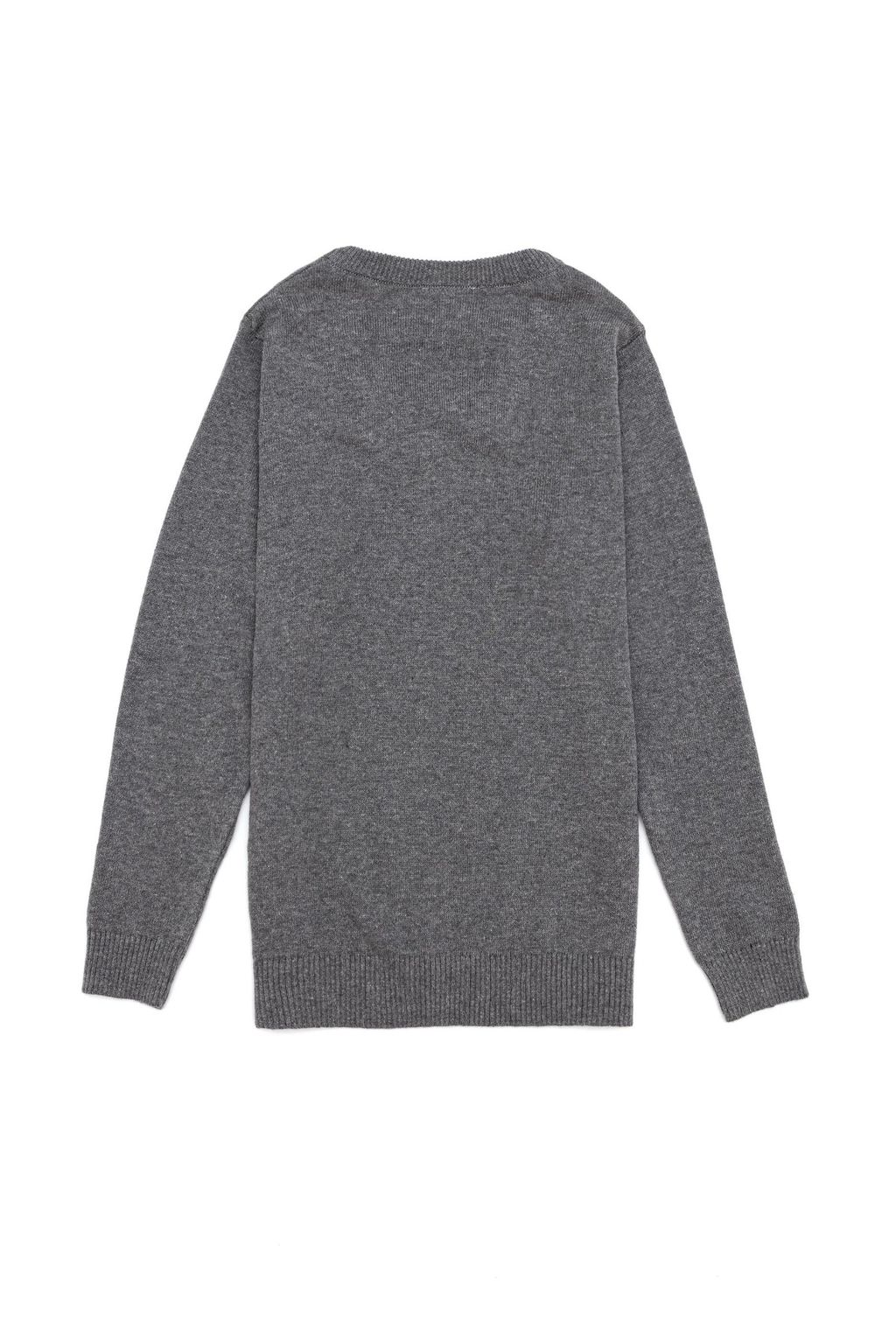 Boy Grey Melange V - Neck Knitwear Sweater Basic - U.s. polo assn фото 2