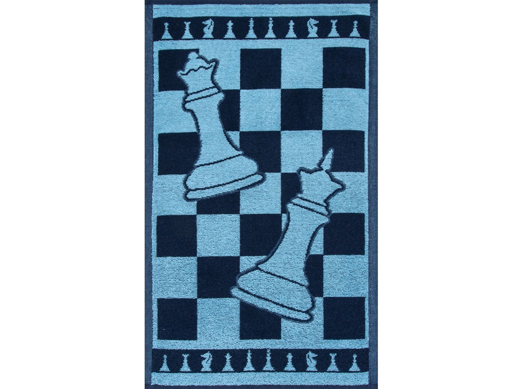 Полотенце махровое 6с104.411ж1 Шахматы(т.синий2) 67х40см