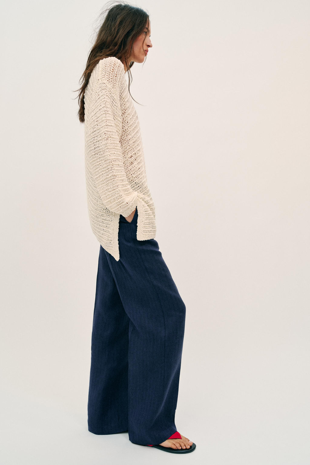 JERSEY OVERSIZE PUNTO BAJO ASIM?TRICO / crudo-blanco - Zara фото 5