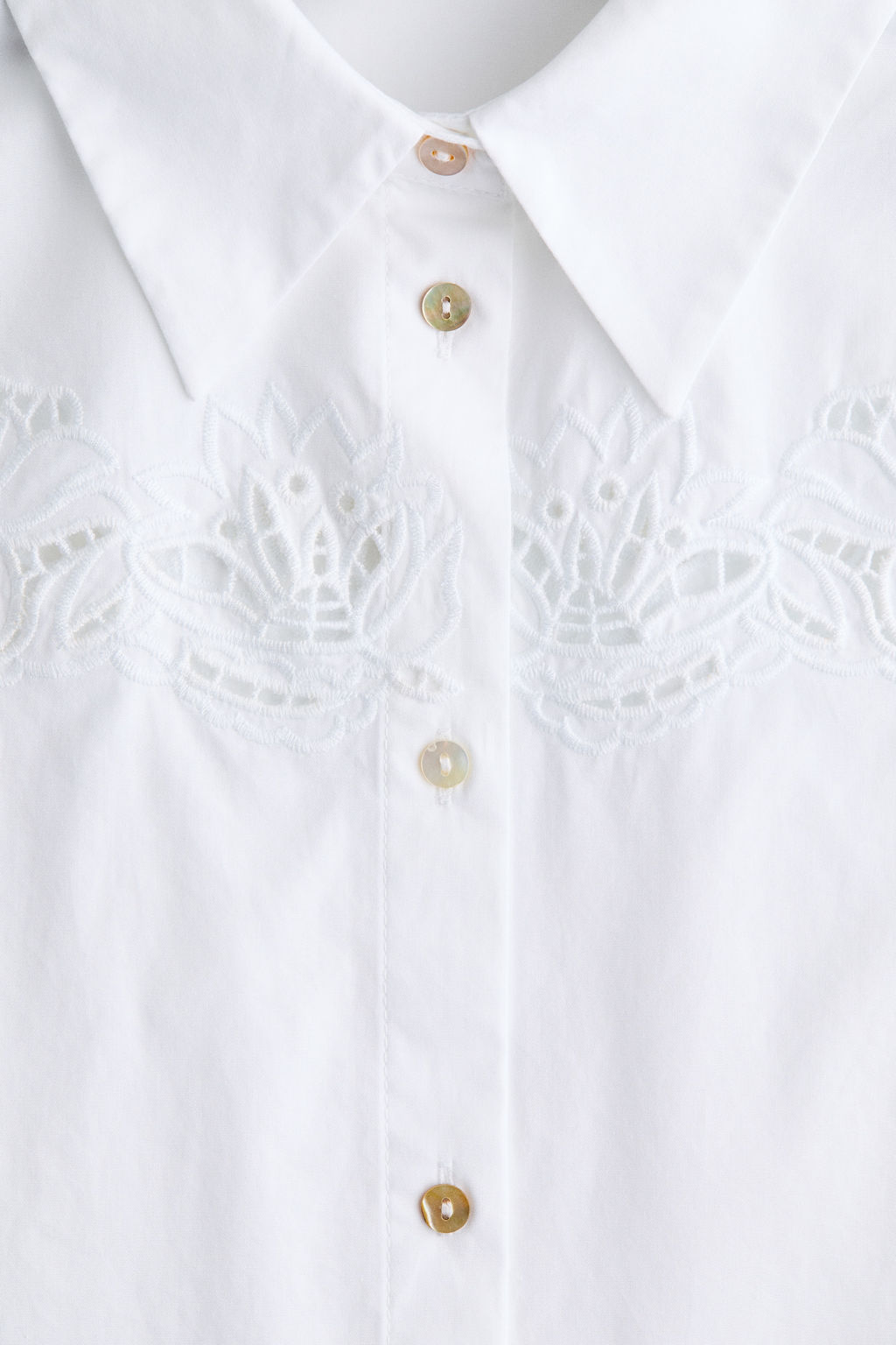 Camisa de algod?n con bordado ingl?s - H&m фото 4