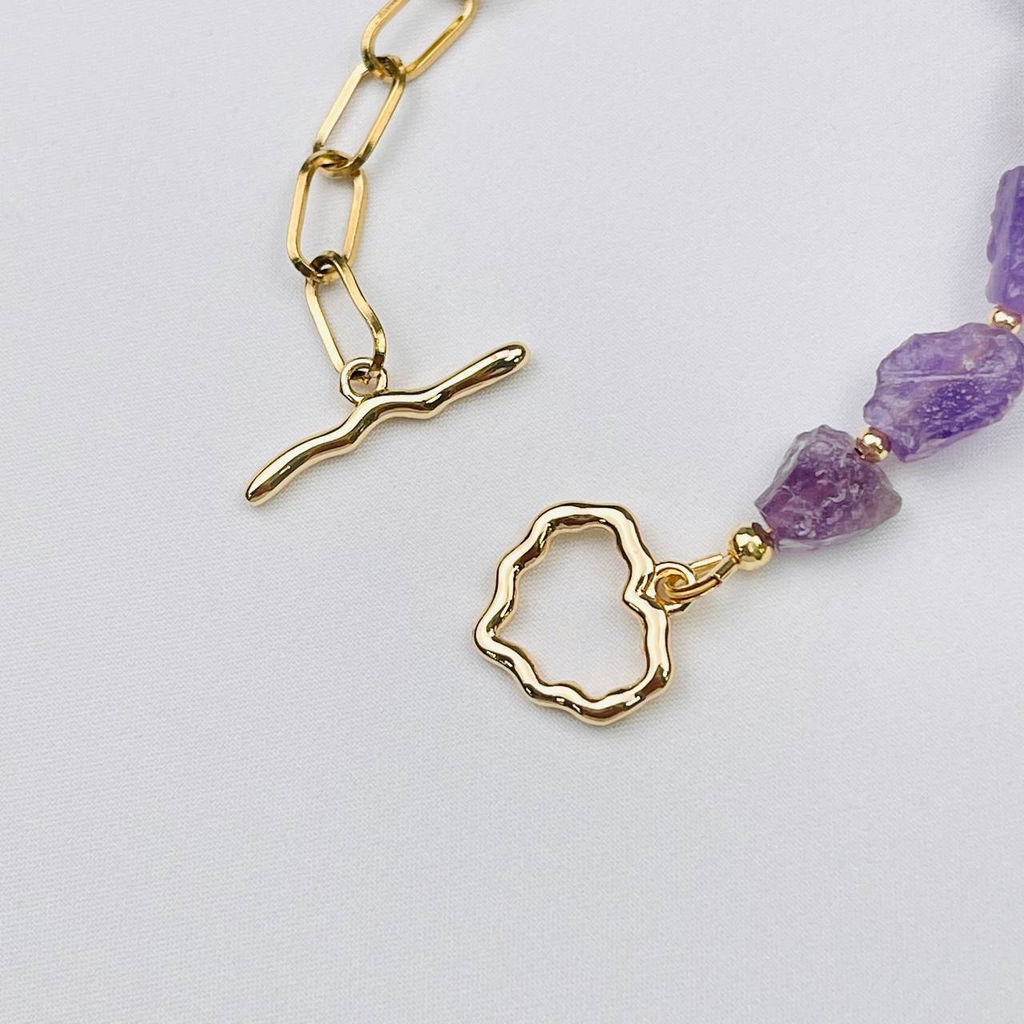 Браслет на цепочке с Аметистом 17,5 см