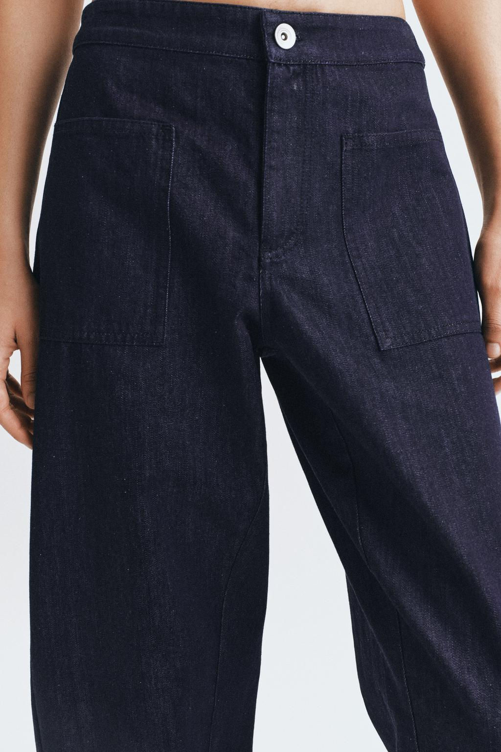 PANTAL?N DENIM BARREL BOLSILLOS ZW COLLECTION / Blanco - Zara фото 24