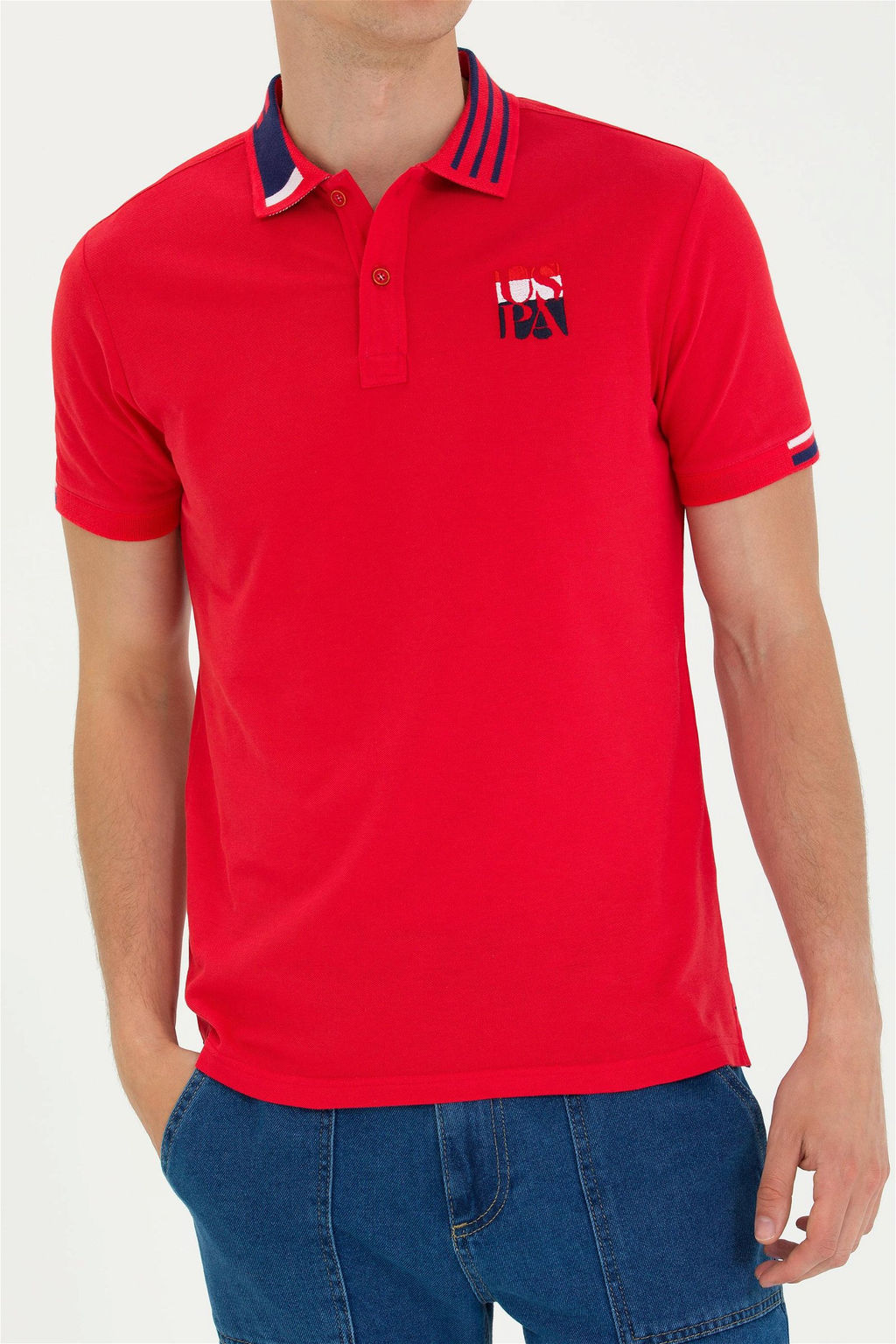 Мужская красная футболка с воротником-поло - U.s. polo assn фото 13