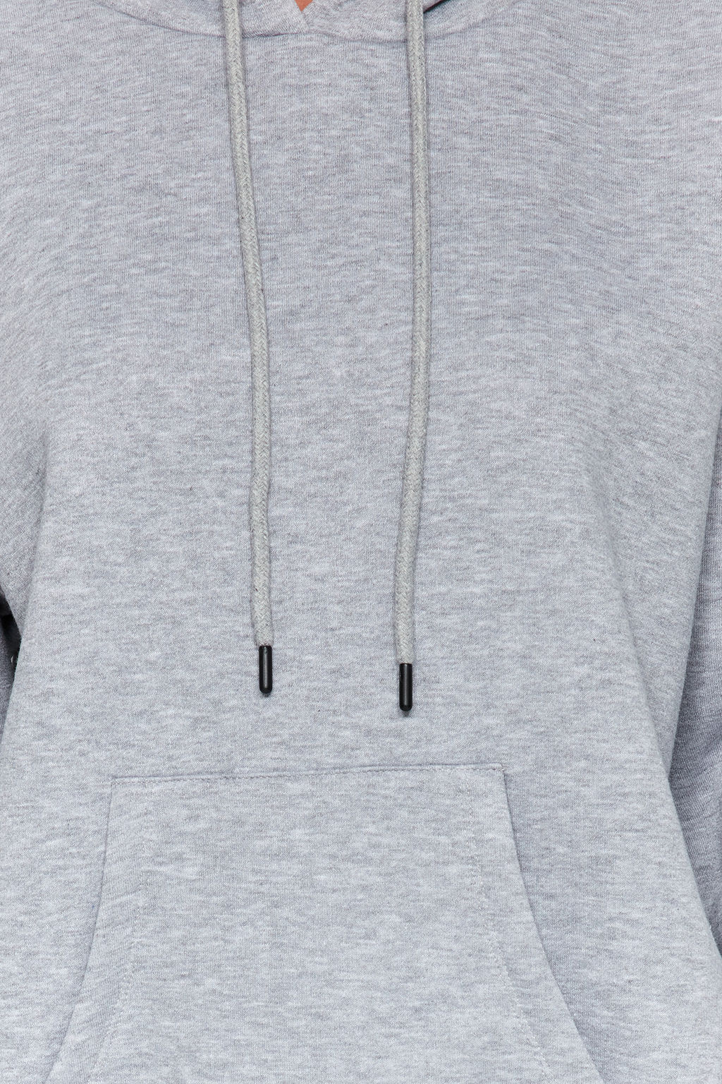 Gri Melanj Kal?n Ici Polarl? Oversize/Genis Kal?p Kapusonlu Basic Orme Sweatshirt TWOAW24SW00103