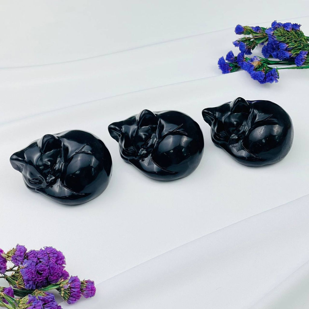 Фигурка Кошка из черного Обсидиана