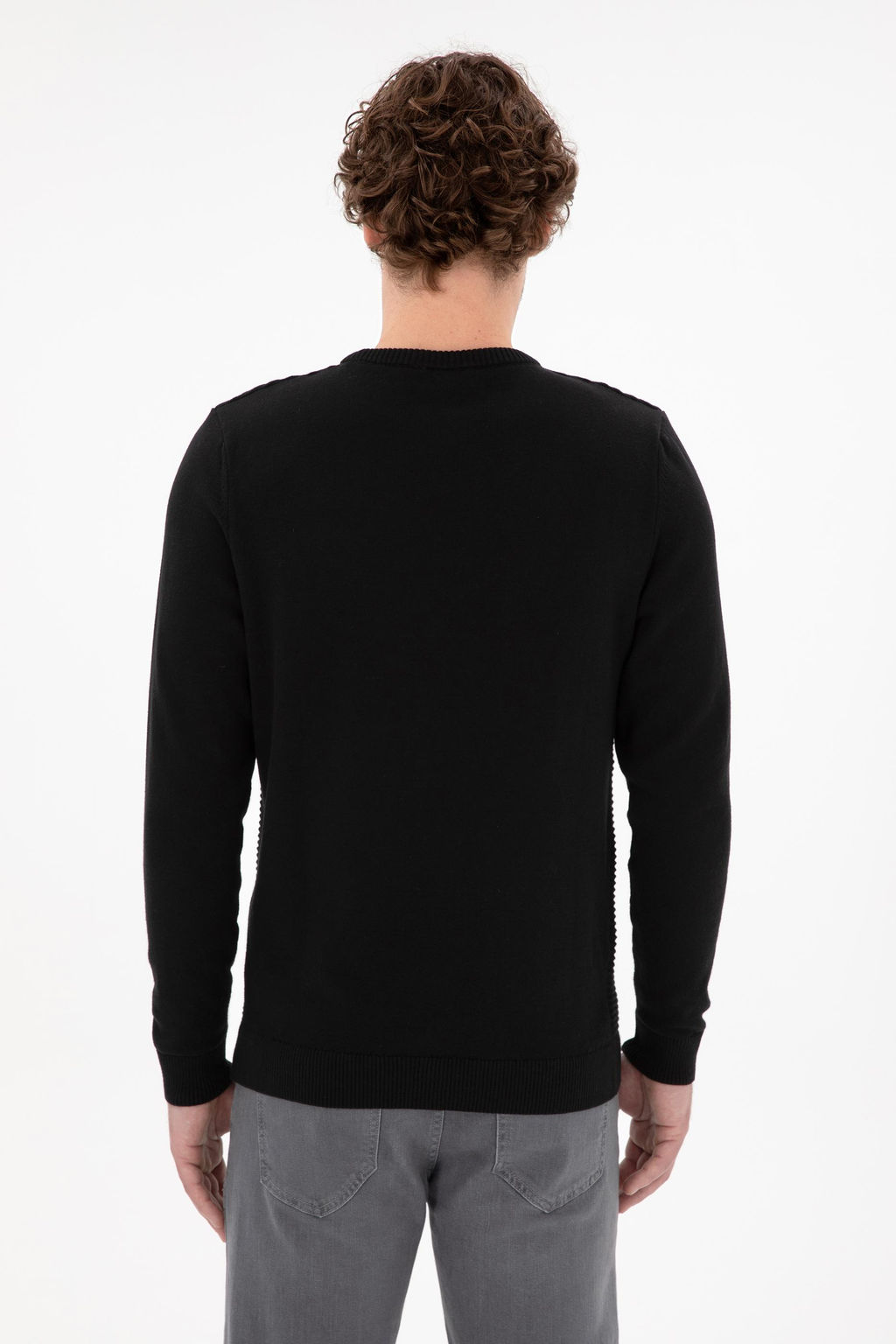 Свитер U.S. Polo Assn Slim Fit черный из хлопка