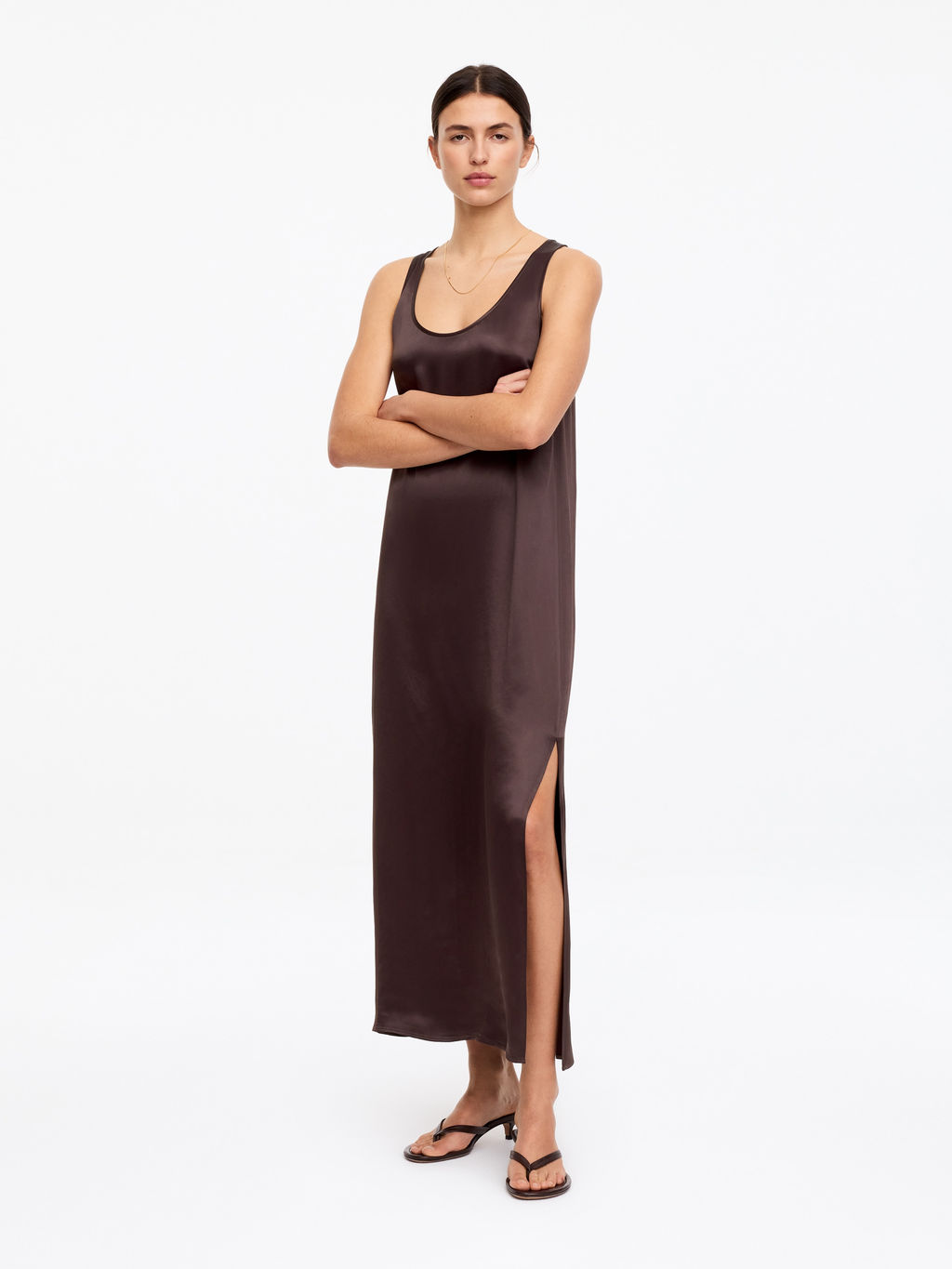 Vestido de sat?n sin mangas - H&m фото 3