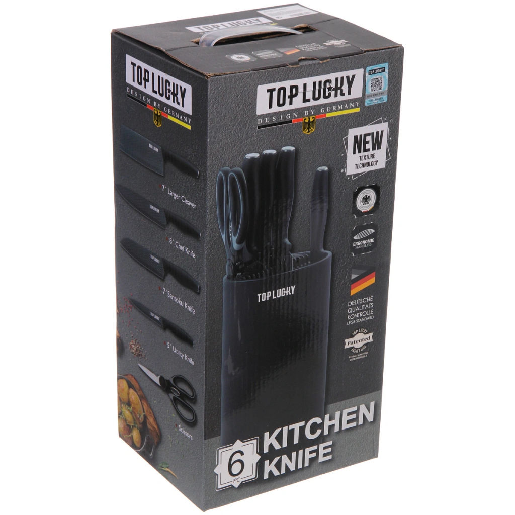 Набор ножей "SHEF" 6предметов (4ножа+ножницы+подставка)