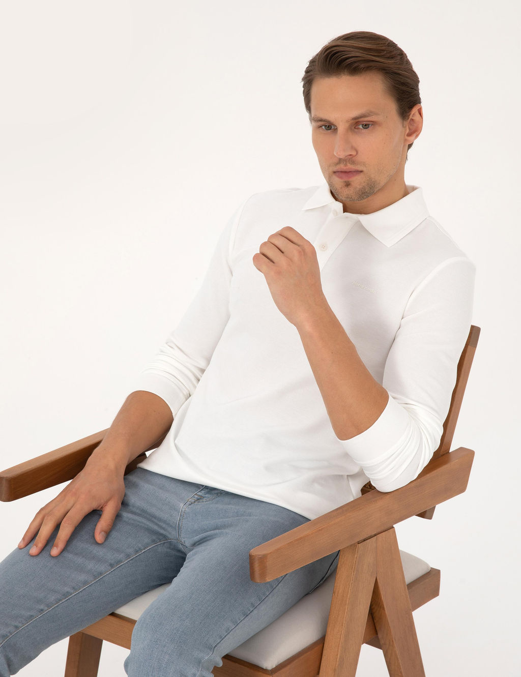Ekru Slim Fit Sweatshirt - Pierre cardin фото 3