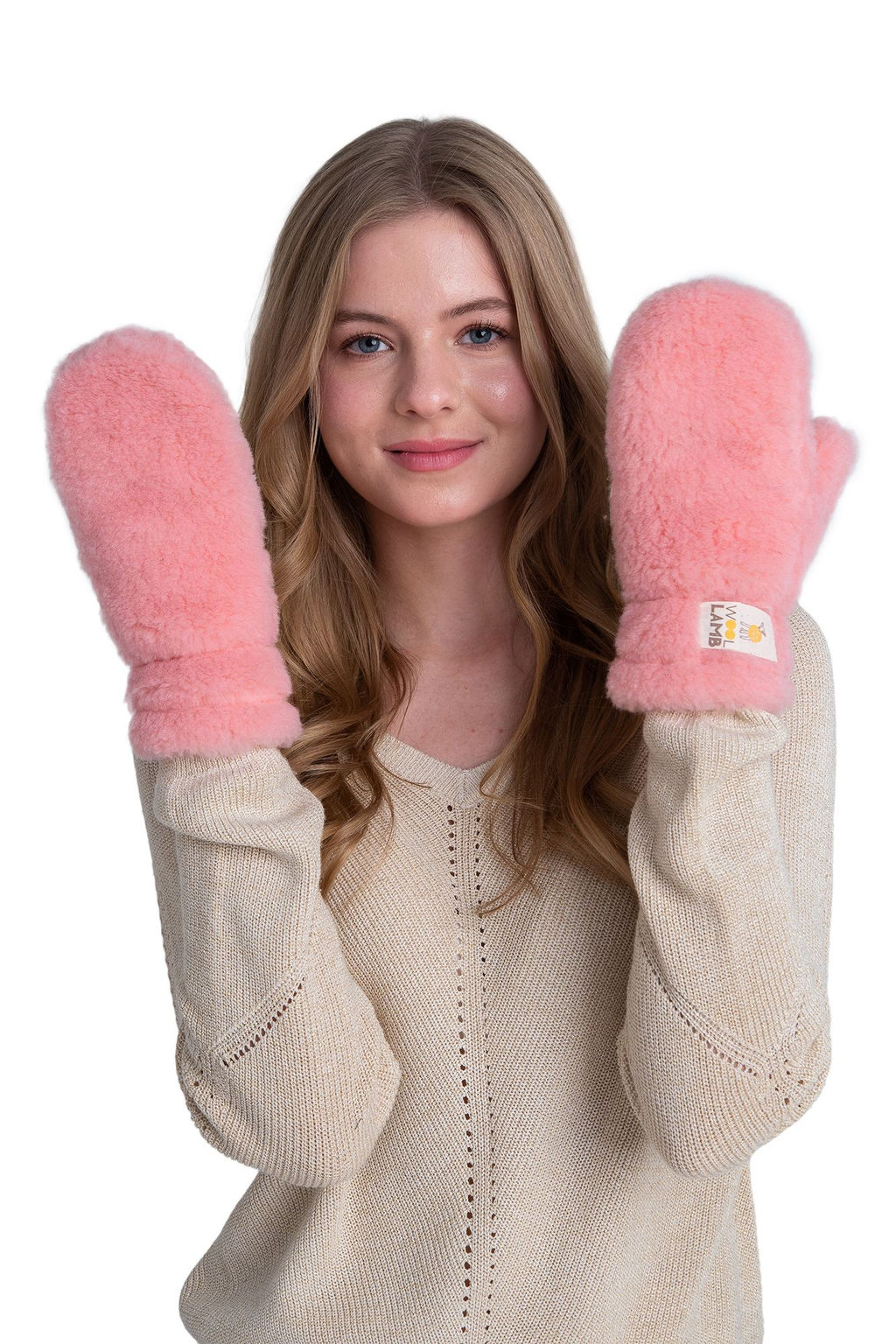 Варежки меховые на резинке ВАНИЛЬ - Woollamb фото 29