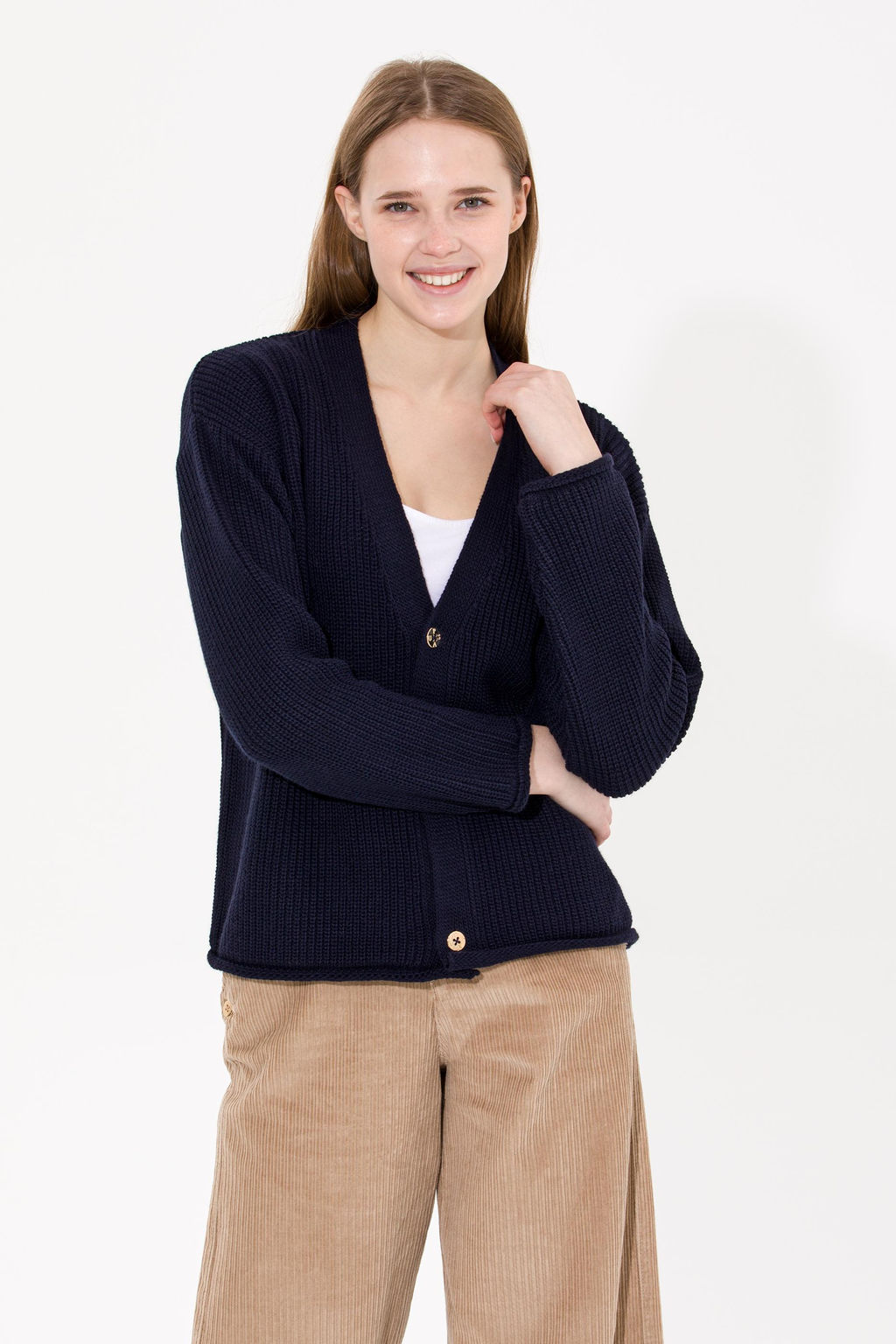 U. S. Polo Assn Женский темно-синий трикотажный кардиган - U.s. polo assn фото 3