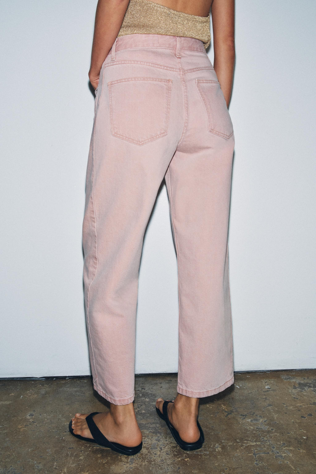 JEANS ZW COLLECTION ANKLE RELAXED TIRO MEDIO / Rosa - Zara фото 3