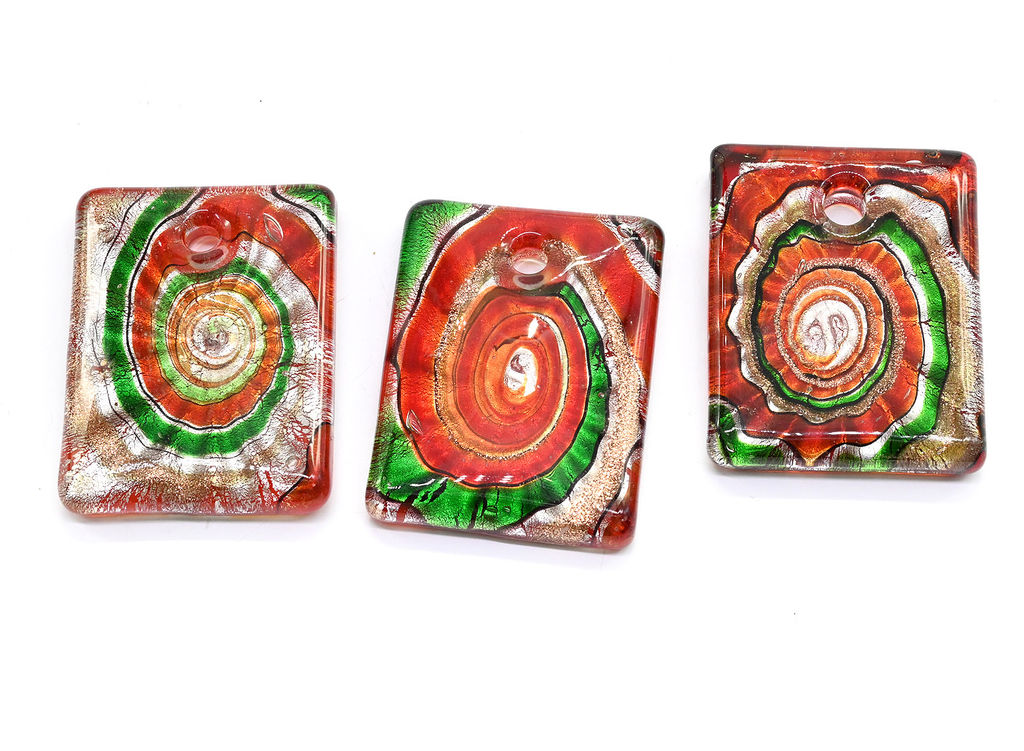 Прямоугольный кулон из муранского стекла 35*45мм цв.голубой - Радуга камня фото 9