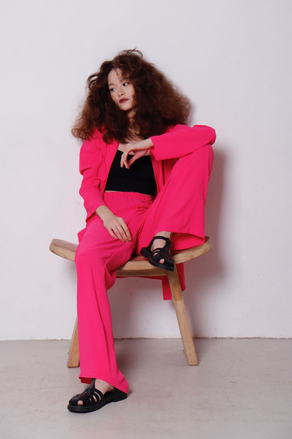 9183 Костюм из кимоно и брюк-палаццо ярко-розовый - Martichelli фото 6