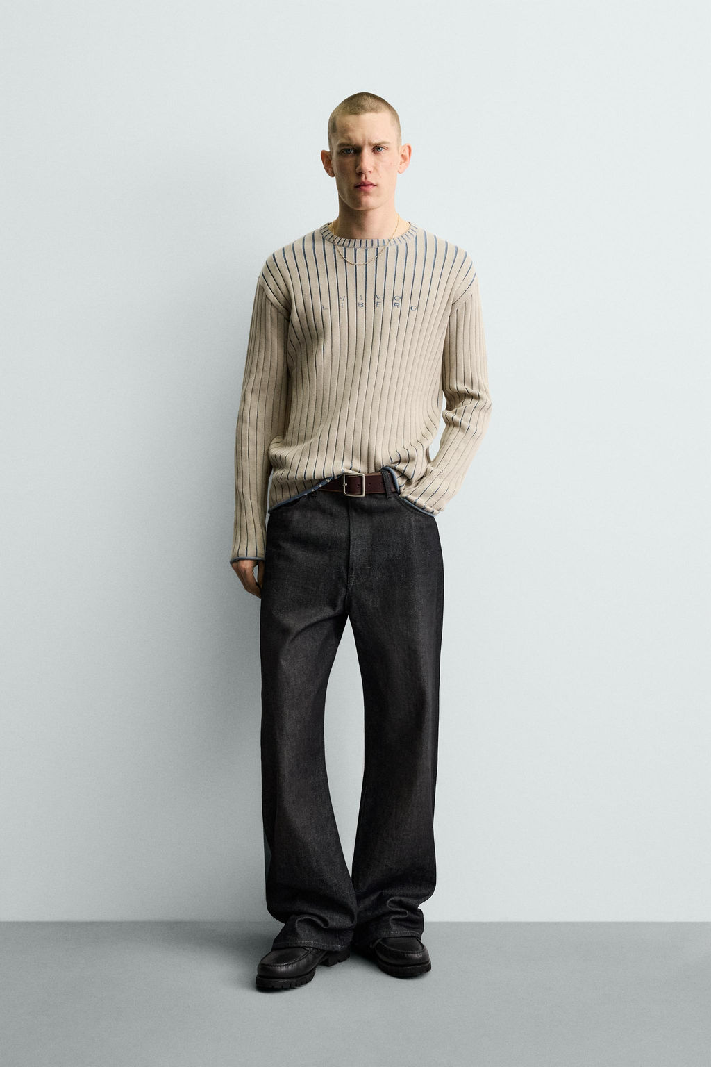 JERSEY CANAL? TEXTO ESTAMPADO / Azul