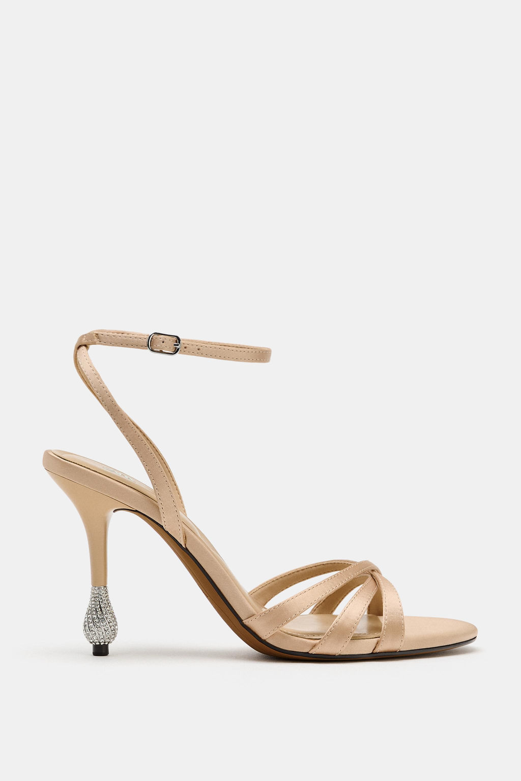 SANDALIA TAC?N APLIQUE BRILLANTE / Beige - Zara фото 5