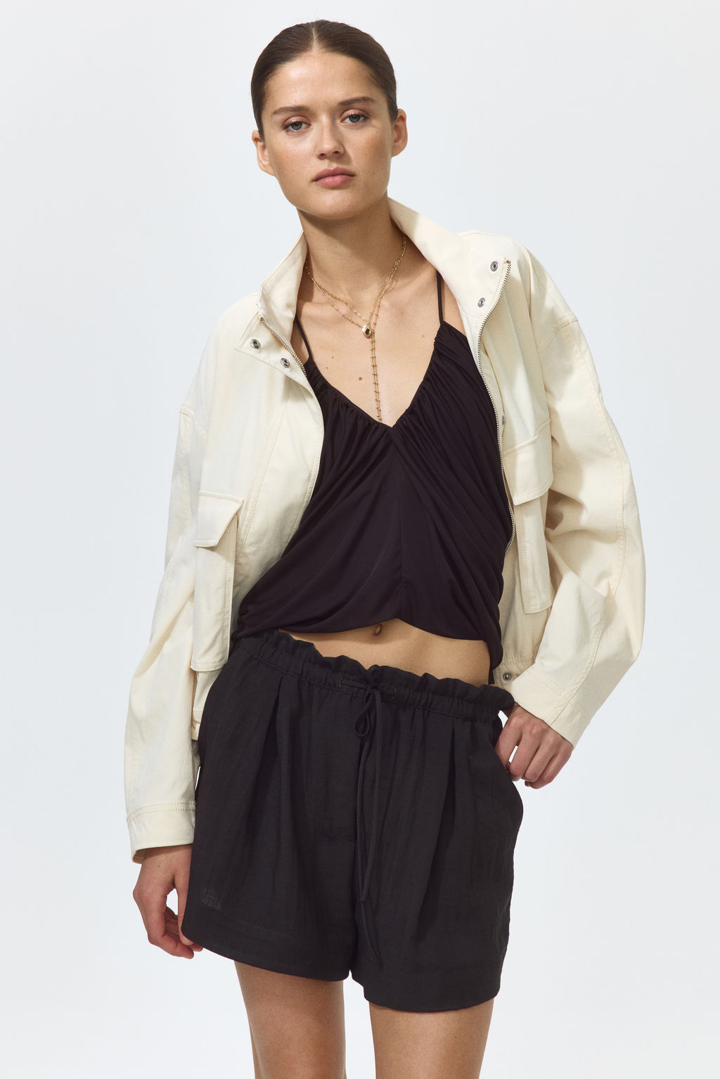 Pantal?n corto con cord?n de ajuste - H&m фото 7