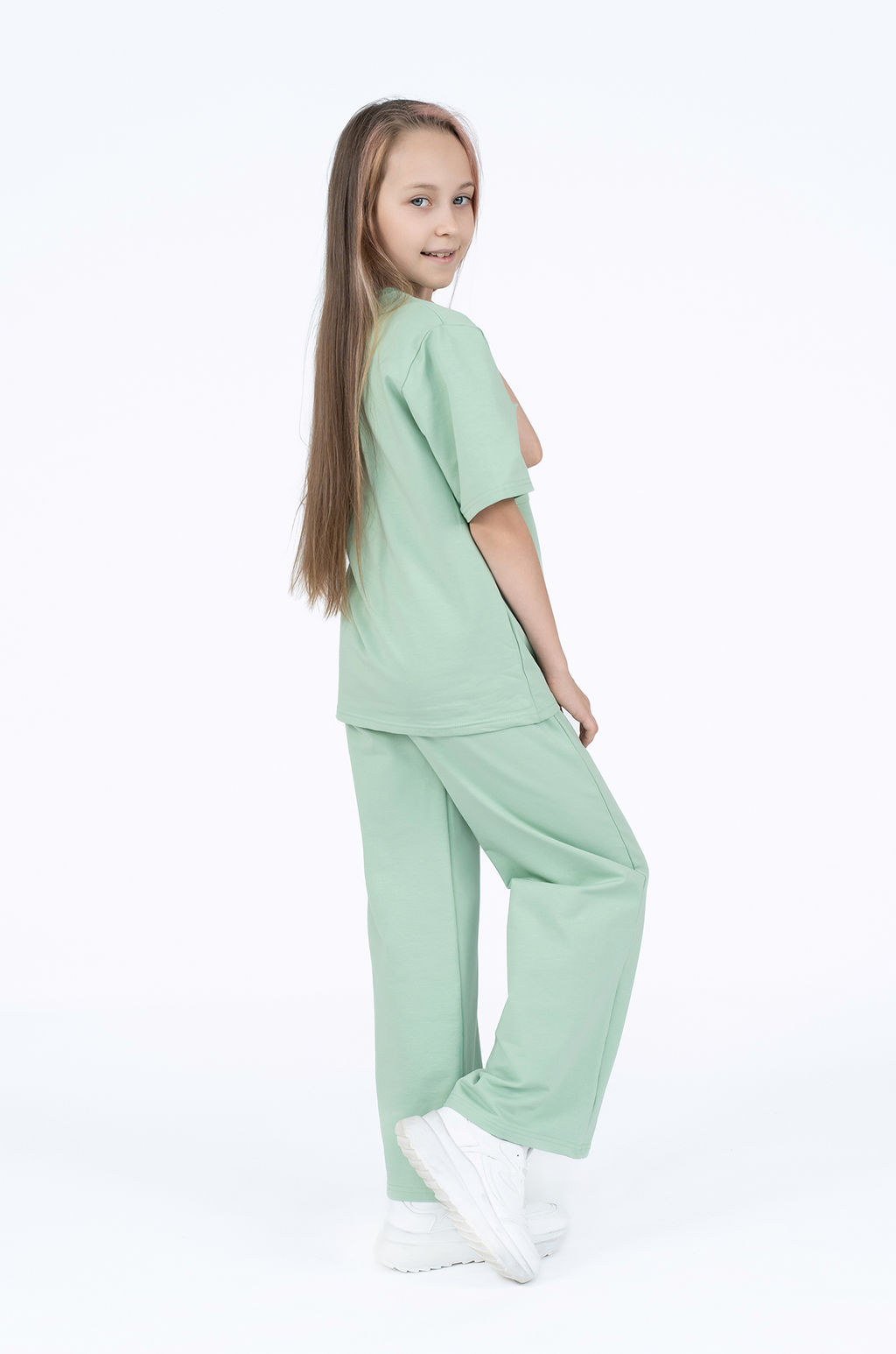 Костюм детский спортивный для девочки зеленый дым 7063 (152)