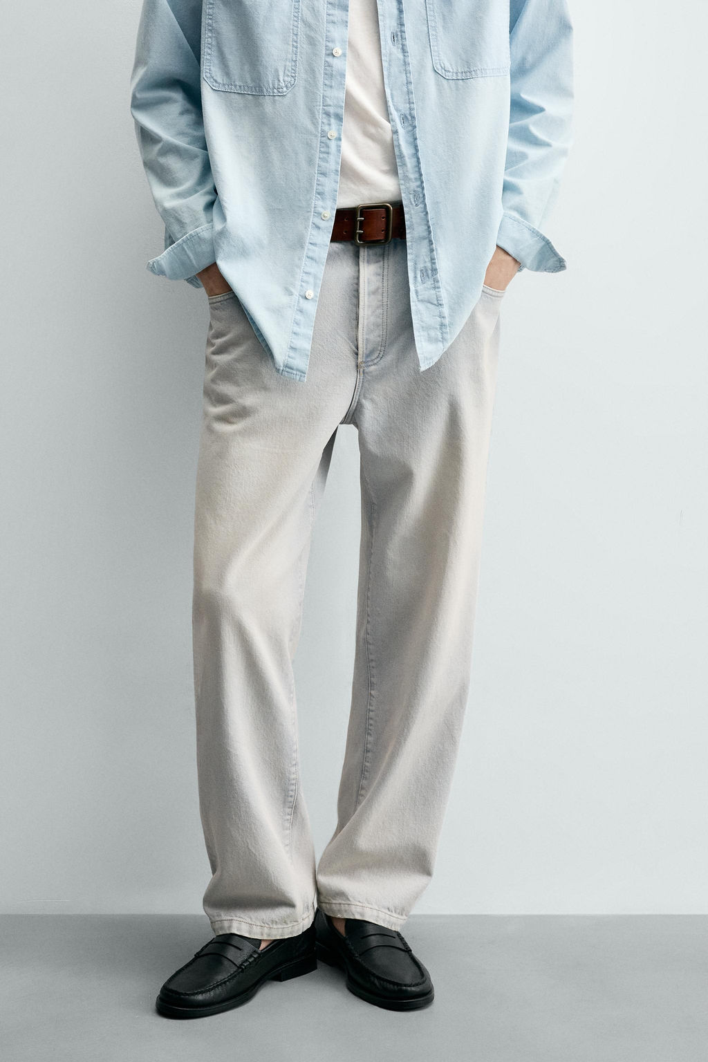 JEANS BAGGY CROPPED FIT / Azul claro - Zara фото 2