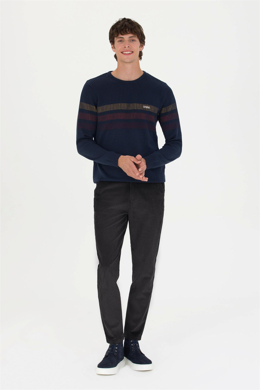 U. S. Polo Assn Мужские брюки из плотной ткани антрацитового цвета - U.s. polo assn фото 8