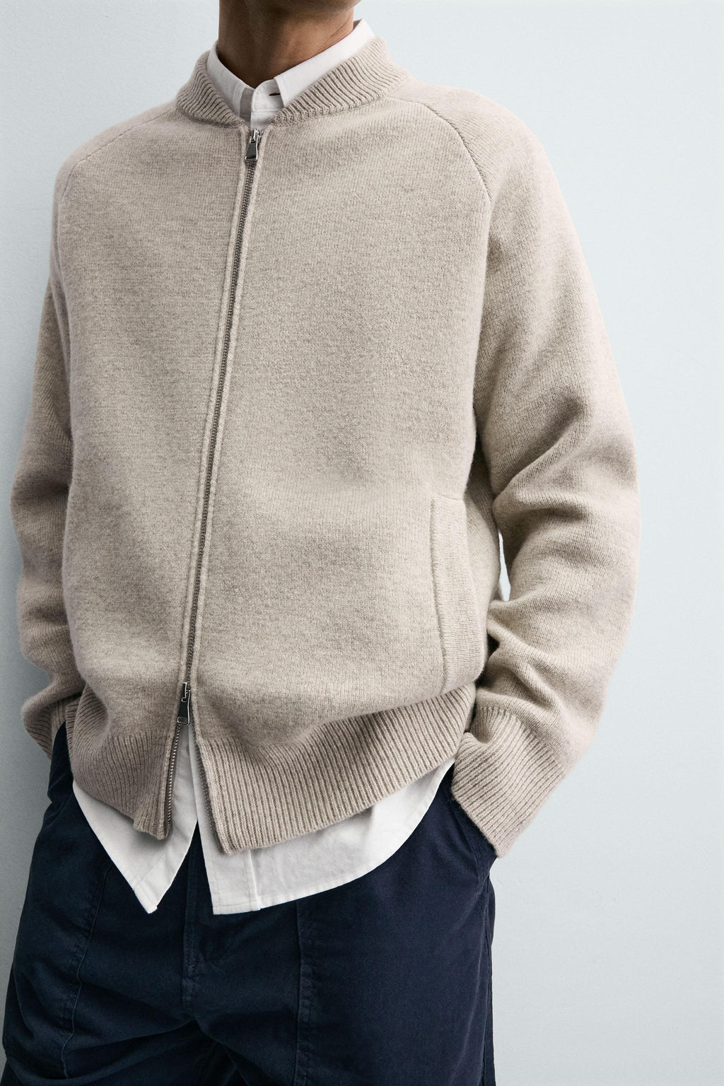 100% WOOL KNITTED BOMBER JACKET - Zara фото 5