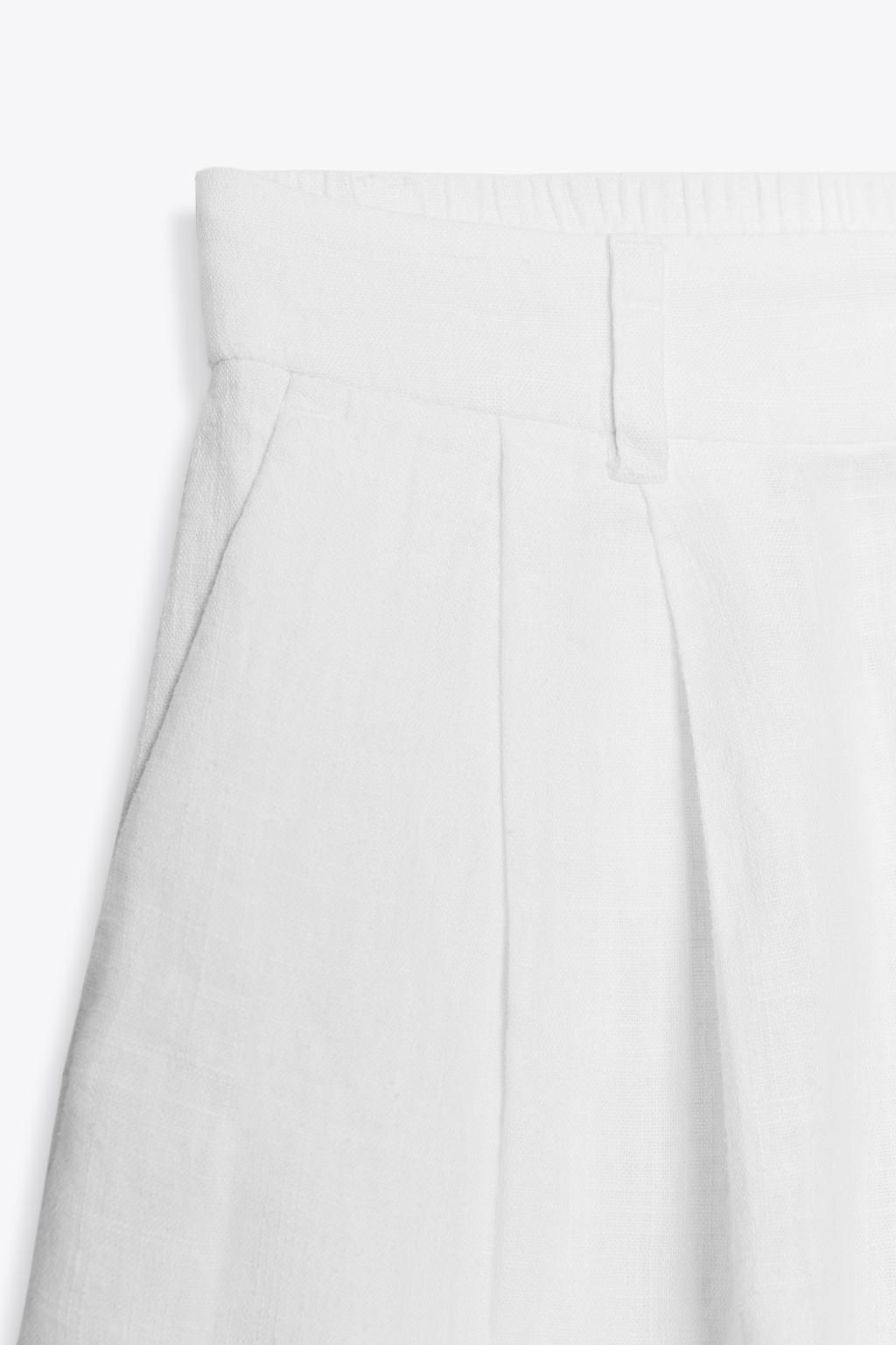 LINEN BLEND DART BERMUDA SHORTS - Zara фото 6
