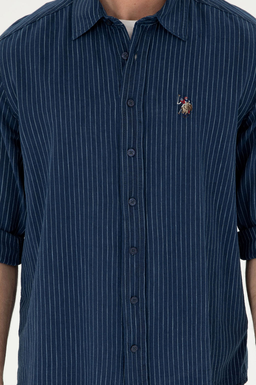 U. S. Polo Assn / Мужская темно-синяя джинсовая рубашка - U.s. polo assn фото 13