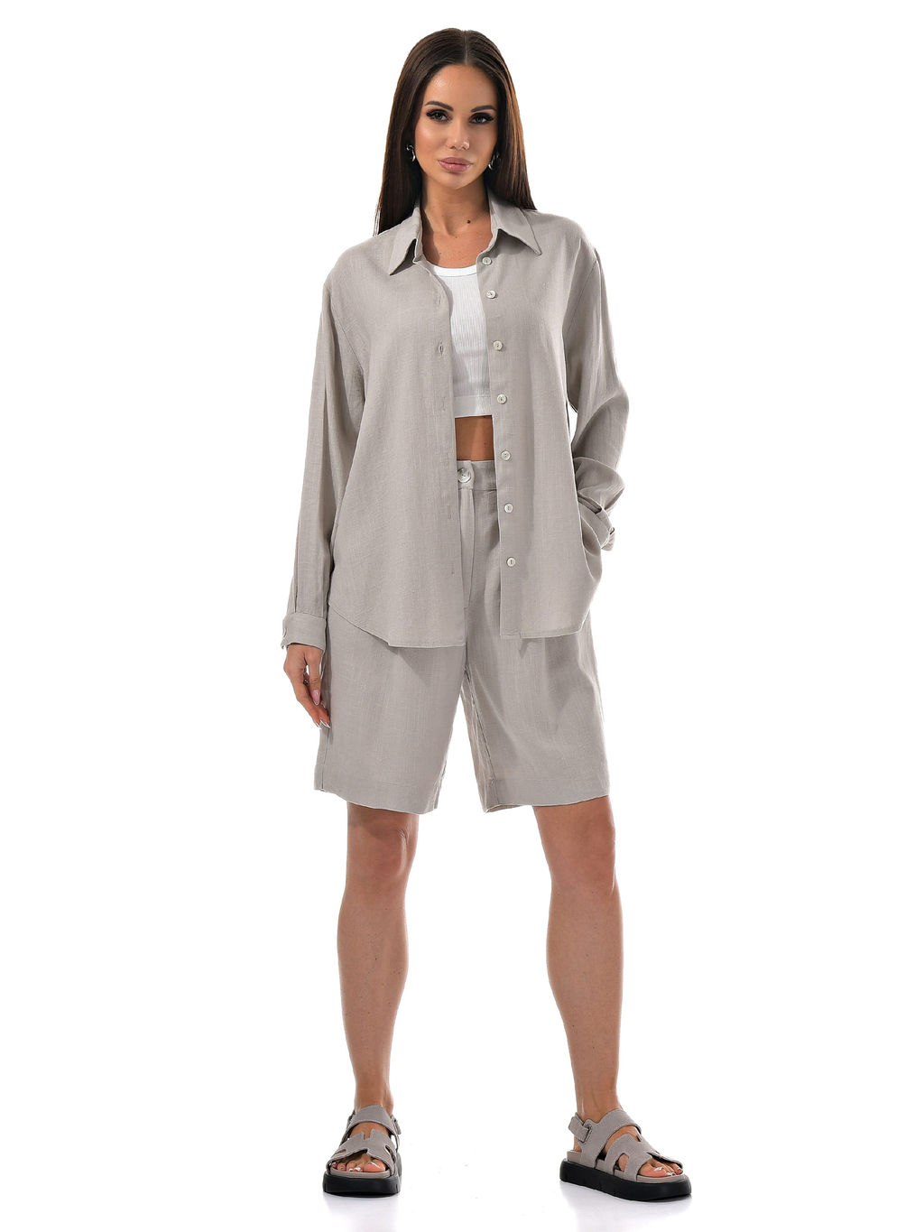 рубашка  80% вискоза, 20% лен - А+б коллекция фото 3