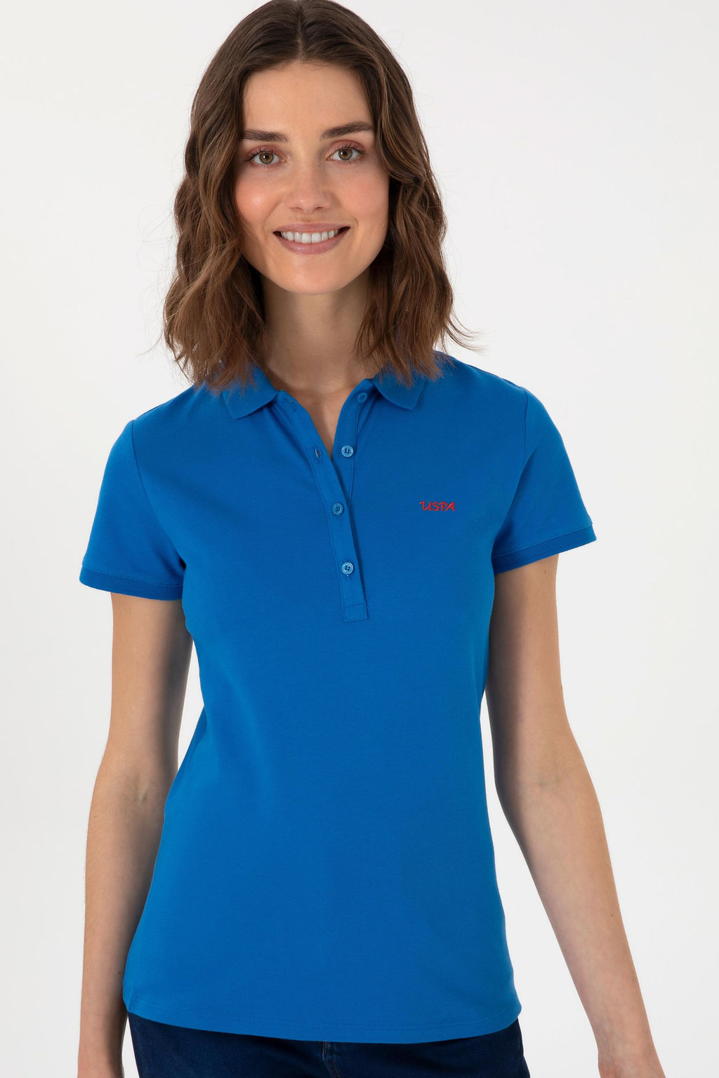 Kad_n Kobalt Mavi Basic Polo Yaka Ti__rt Sepette S_rpriz _ndirim - U.s. polo assn фото 4