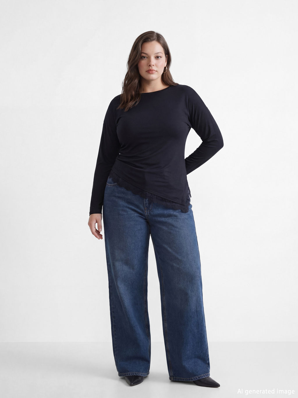 Bisiklet Yaka Dantel Detayl? B?zg?l? Bluz