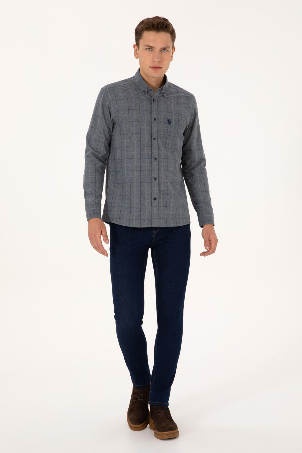 Erkek A__k Lacivert Uzun Kollu G_mlek - U.s. polo assn фото 4