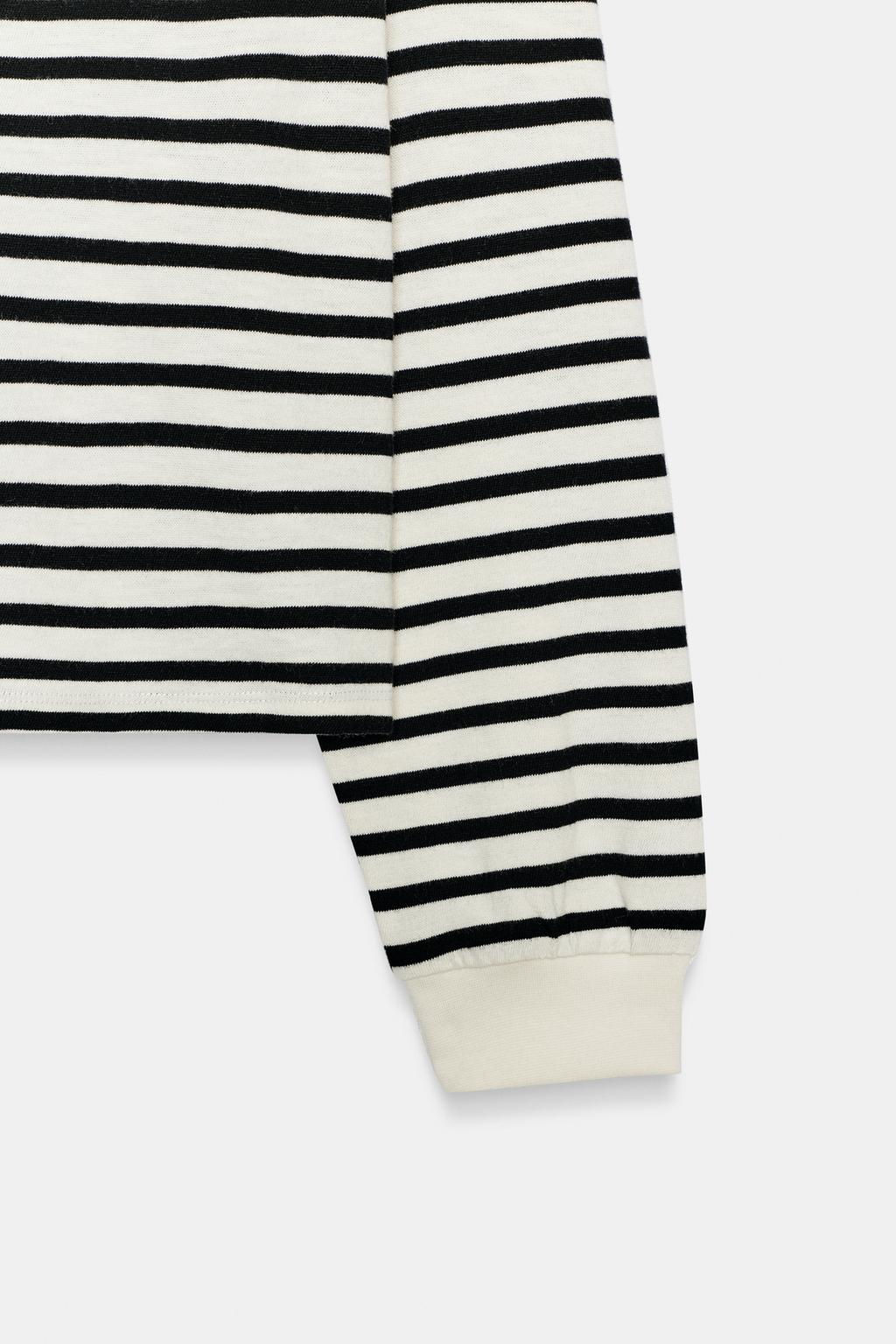 LONG SLEEVE STRIPED T-SHIRT - Zara фото 7