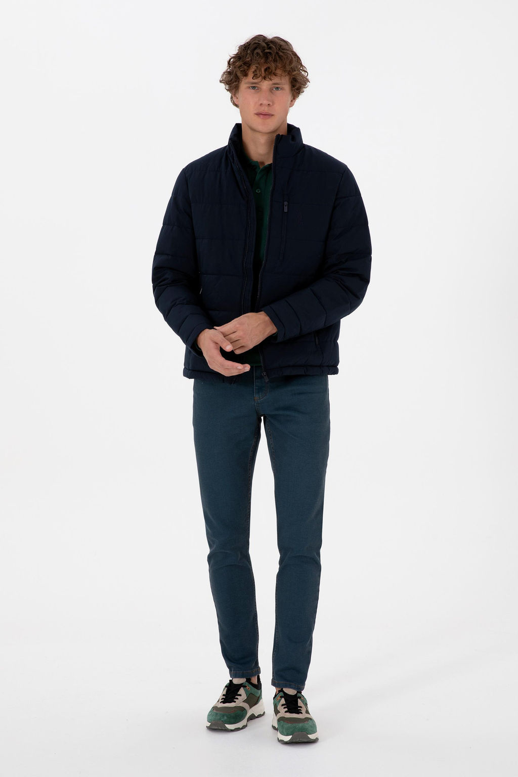 Erkek Lacivert Mont Sepette S_rpriz _ndirim