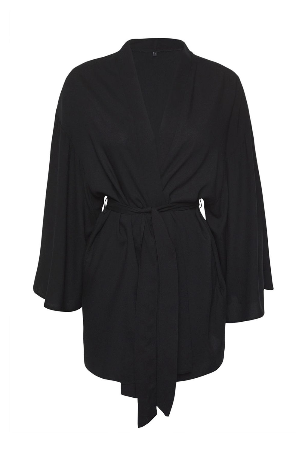 Siyah Mini Dokuma Plaj Kimono&Kaftan TBESS25KM00002 - Trendyolmilla фото 6