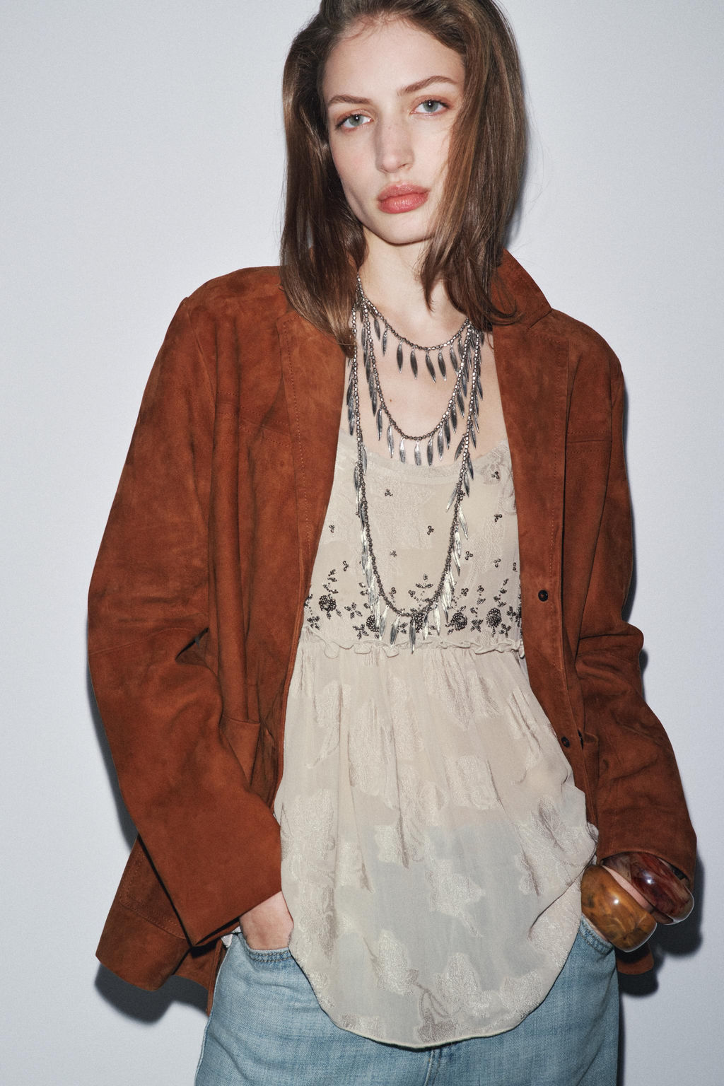ZW COLLECTION JACQUARD STRAPPY TOP - Zara фото 2
