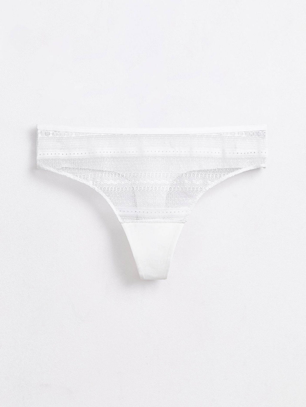 CONTE Бесшовные трусы стринг из хлопка и кружева ROMANTIC STORY LST 1267 off-white - Conte elegant фото 2