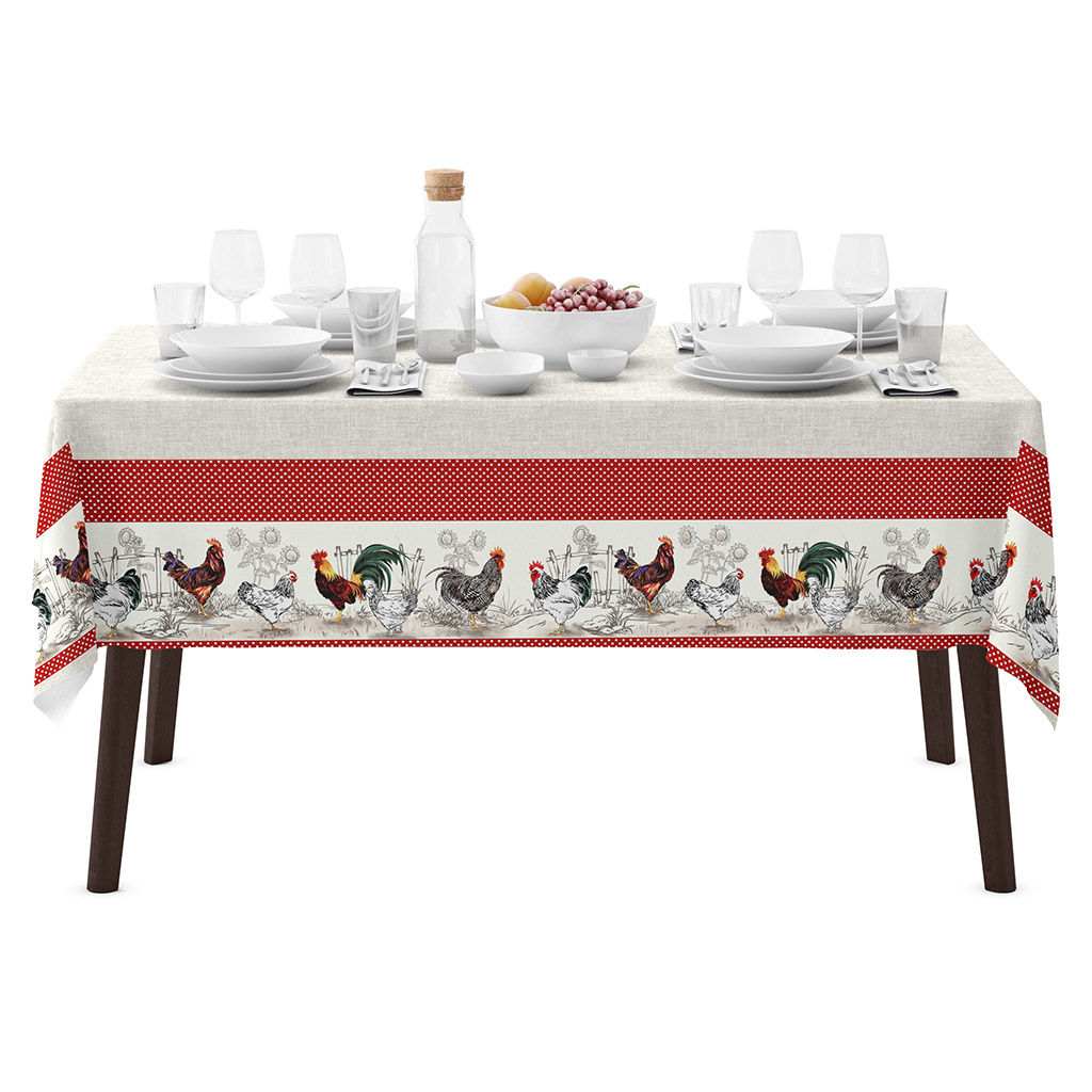 Скатерть 200х145см Птичий двор, длина стола до 160см, на 6-8 персон, хлопок Комфорт 171г/м2, упаковка классическая, пакет ПВХ 28х41см, Домашняя мода (Россия)  фото 7