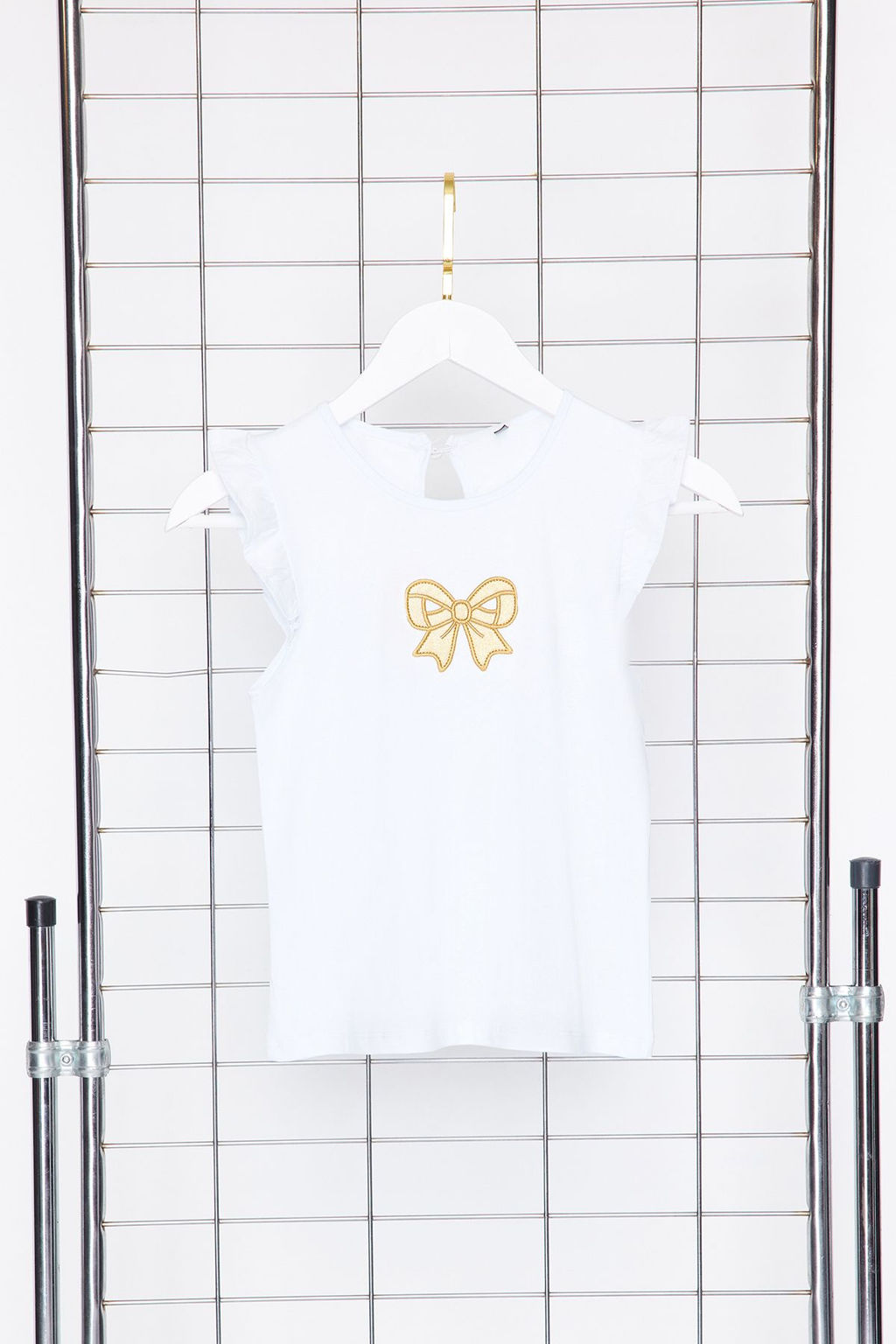 Beyaz K?z Cocuk %100 Pamuk Kurdele Desenli F?rf?rl? K?sa Kol Orme T-Shirt TKDSS24TS00006 - Trendyolmilla фото 2