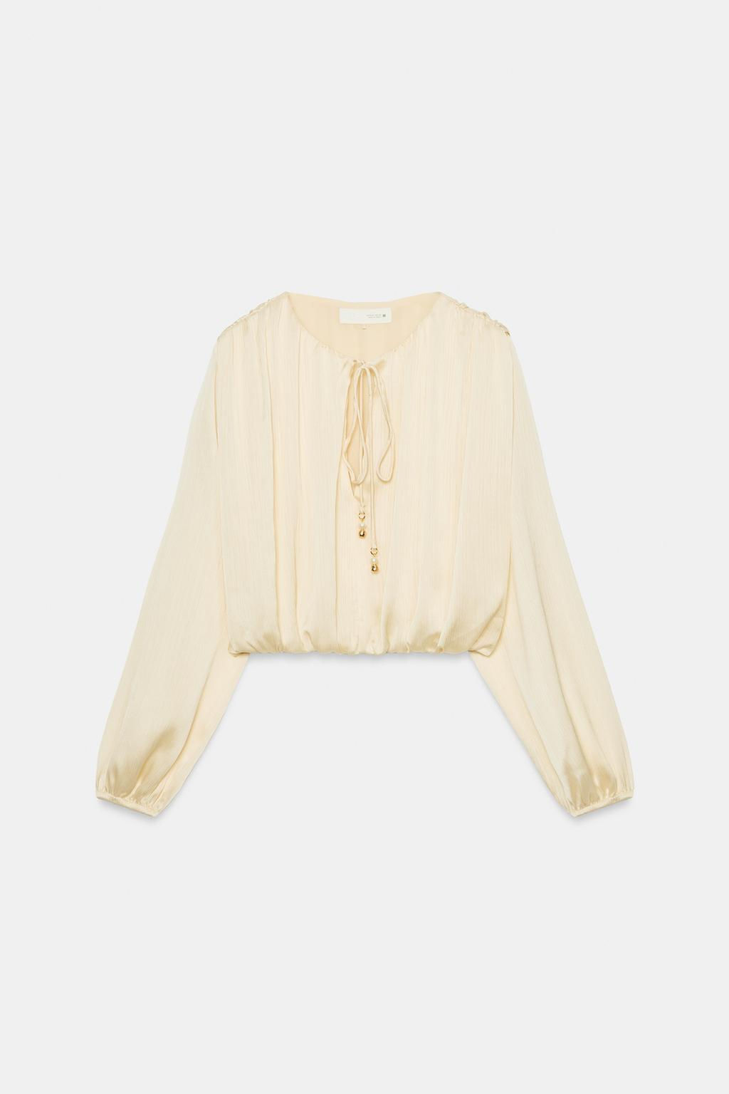 SATIN BALLOON BLOUSE - Zara фото 20