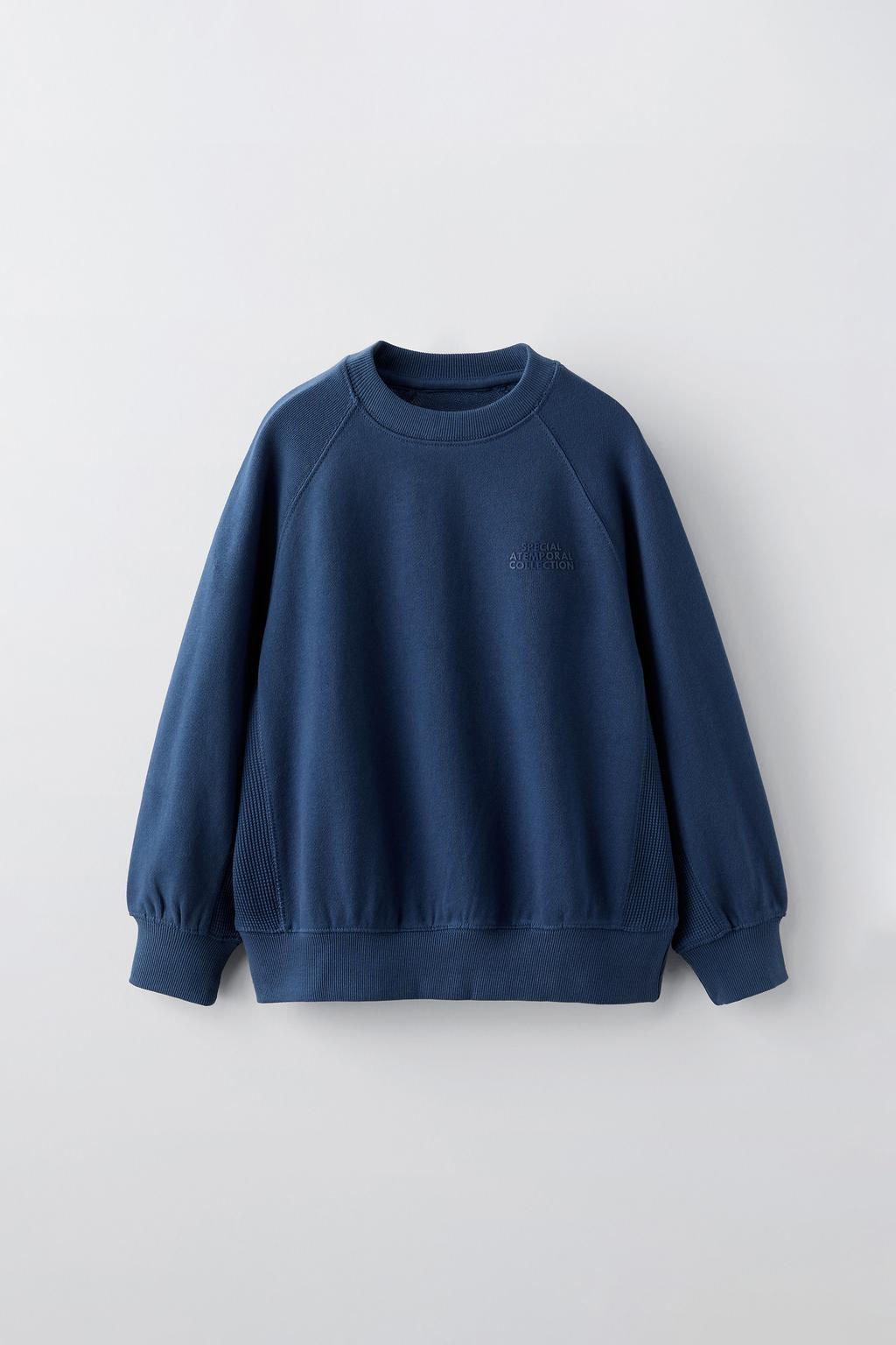 CONTRAST WAFFLE-TEXTURE SWEATSHIRT - Zara фото 4