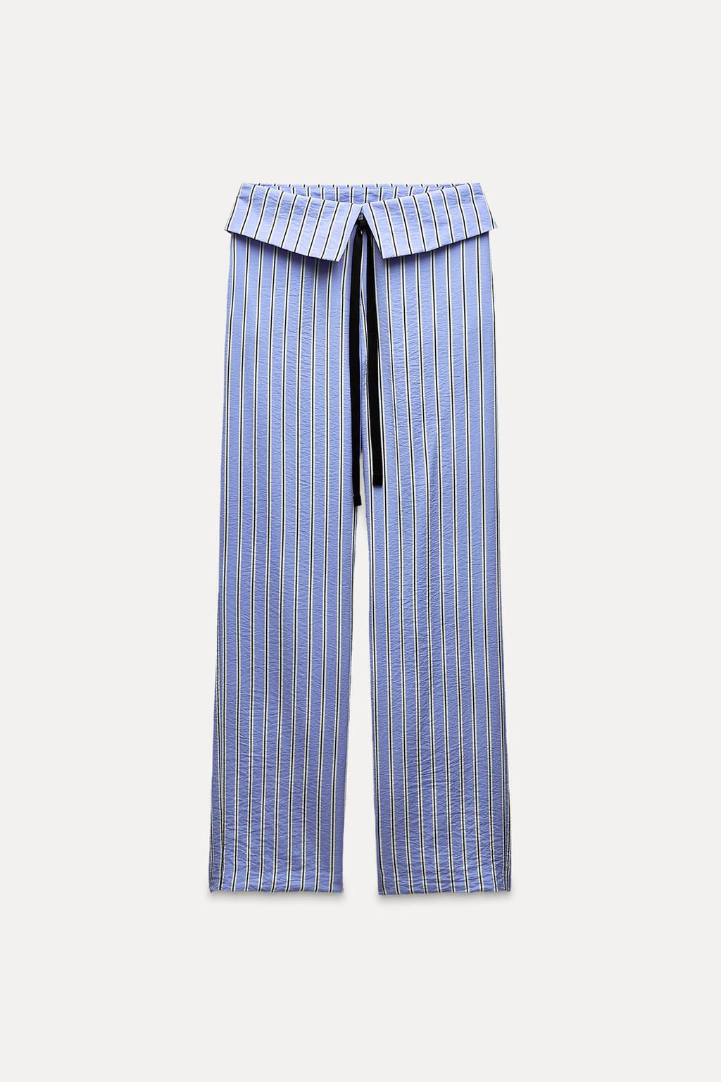 STRIPED TROUSERS WITH TURN-DOWN WAIST - Zara фото 3