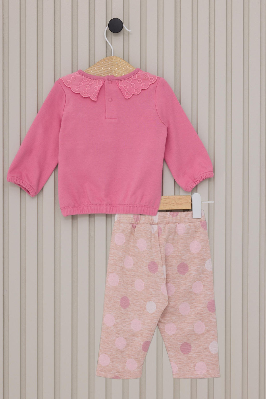 K_z Bebek Pembe Yaka Detayl_ 2li Pijama Tak_m_