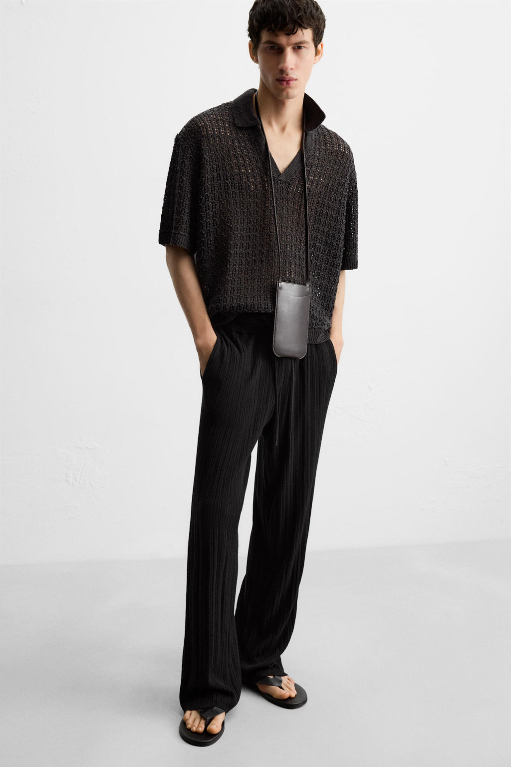 TEXTURED KNIT TROUSERS - Zara фото 14